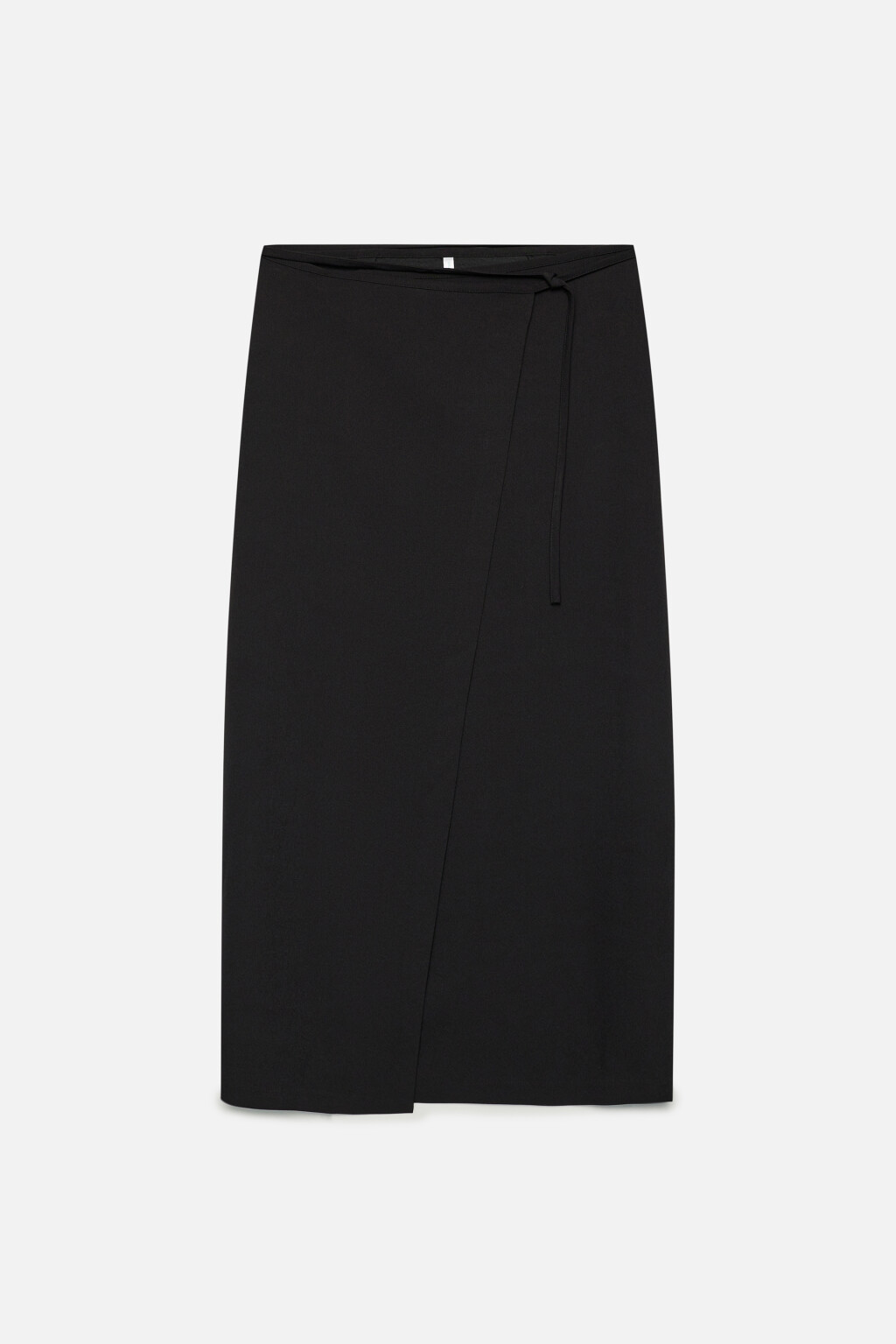 Юбка-карандаш миди костюмная с запахом и разрезом - цвет черный - 8