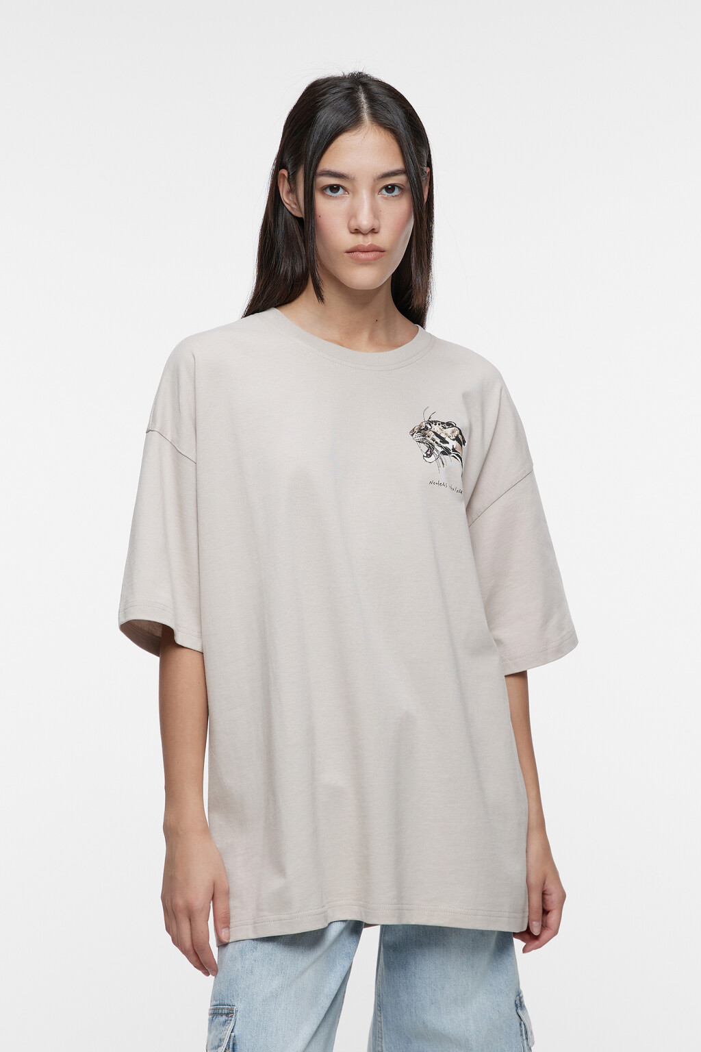 Футболка unisex свободная с принтом Bang Bang Studio - цвет серый - 3