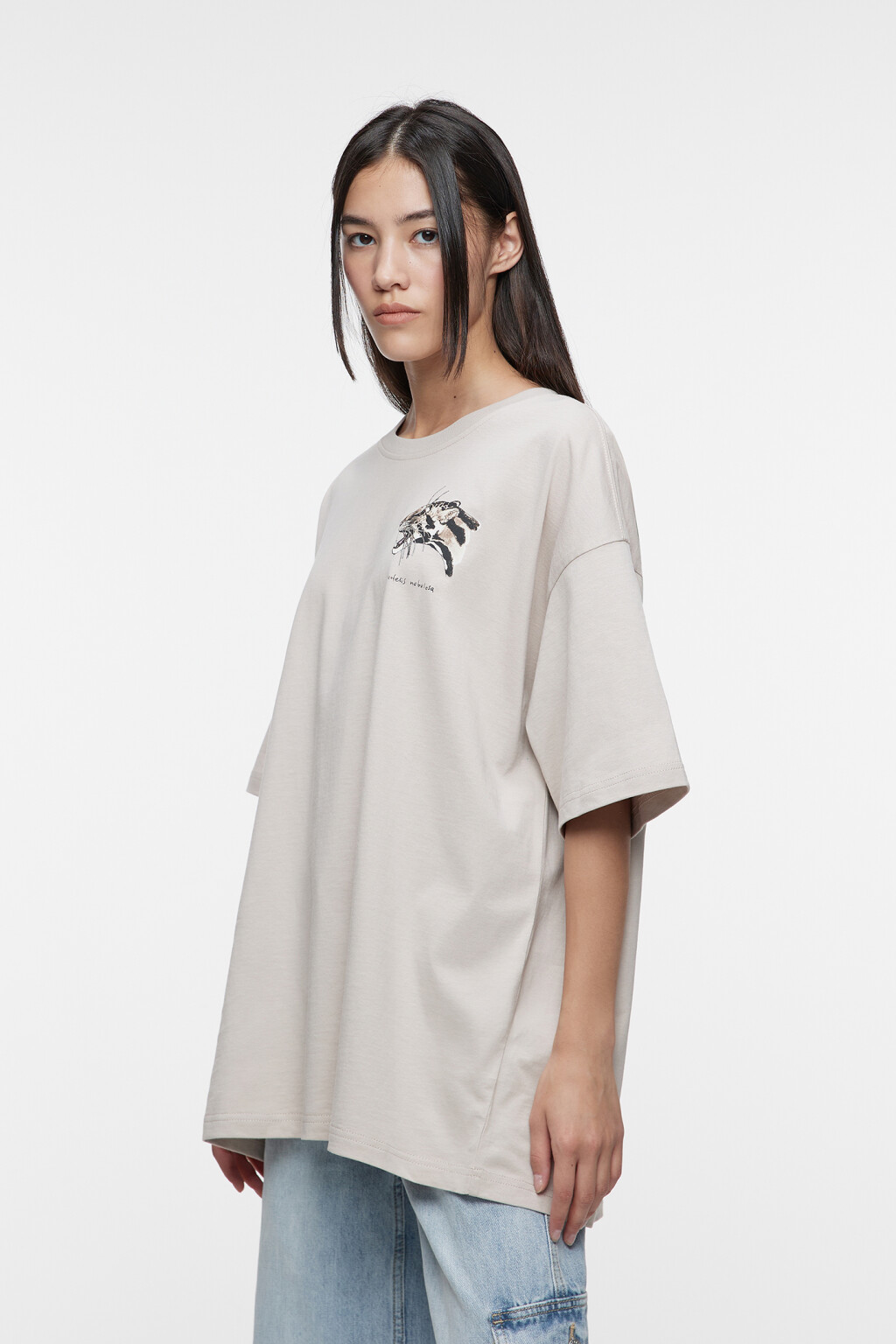 Футболка unisex свободная с принтом Bang Bang Studio - цвет серый - 4