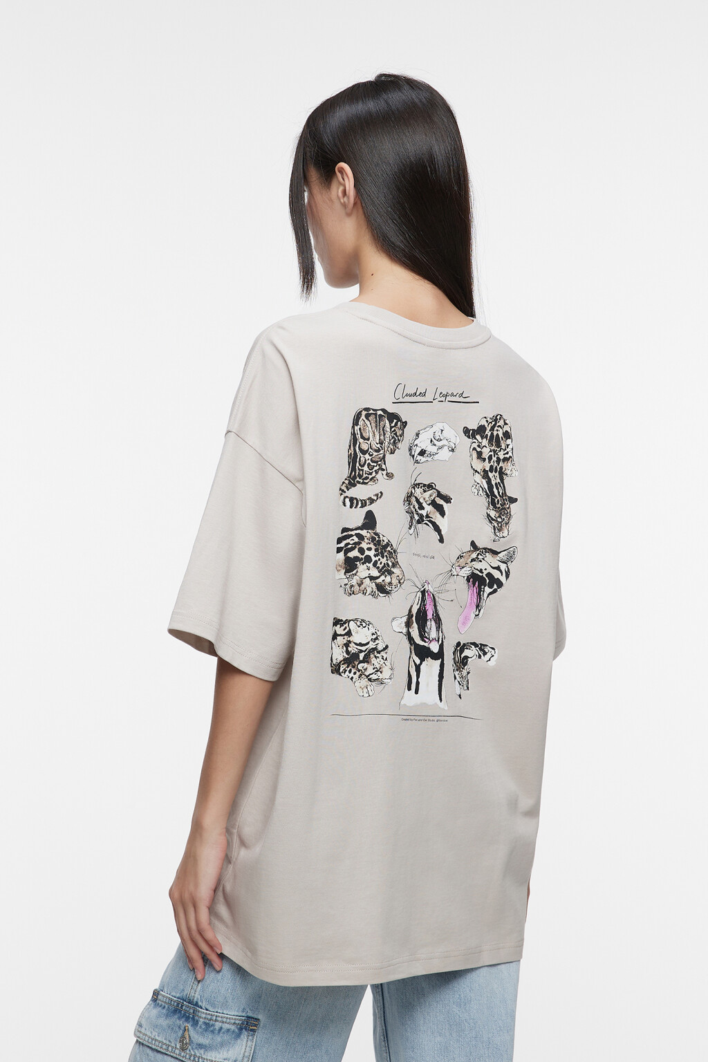 Футболка unisex свободная с принтом Bang Bang Studio - цвет серый - 2