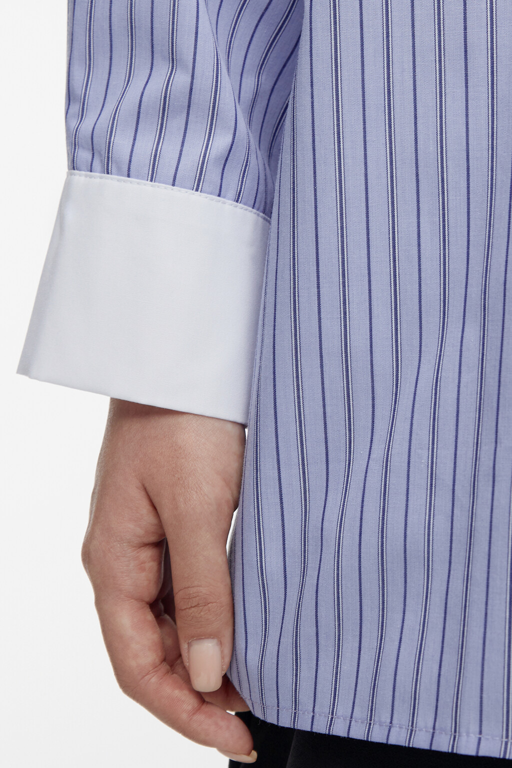 Рубашка-овершот длинная свободная с галстуком - цвет голубой - 7