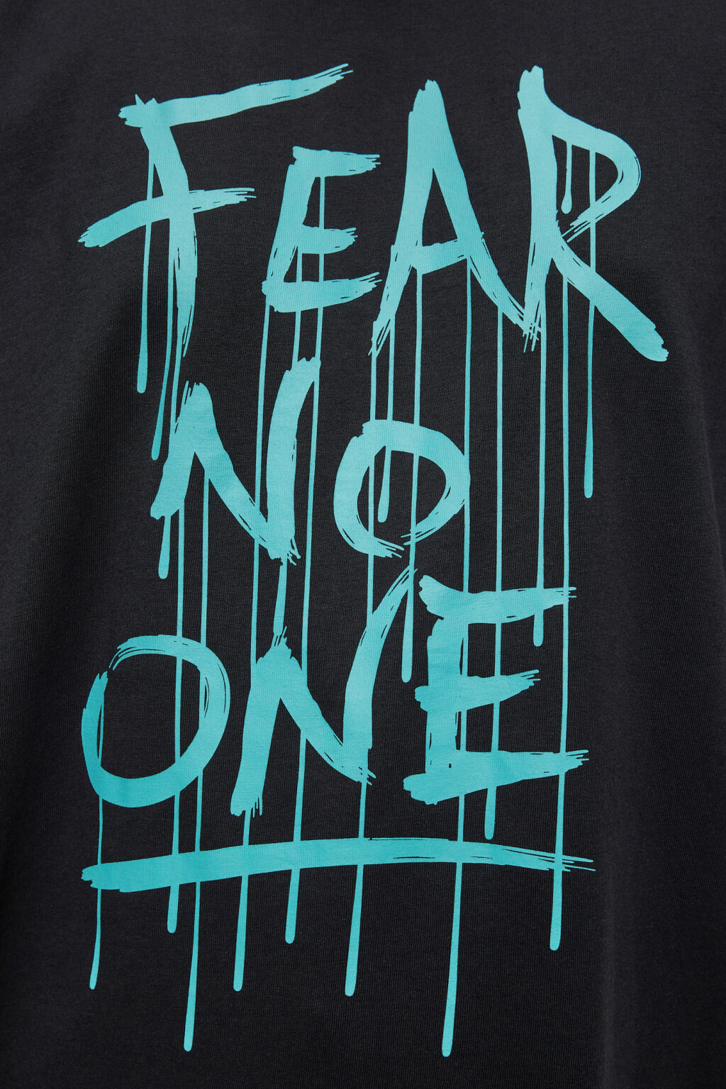 Футболка oversize хлопковая с принтом-надписью - цвет черный - 7