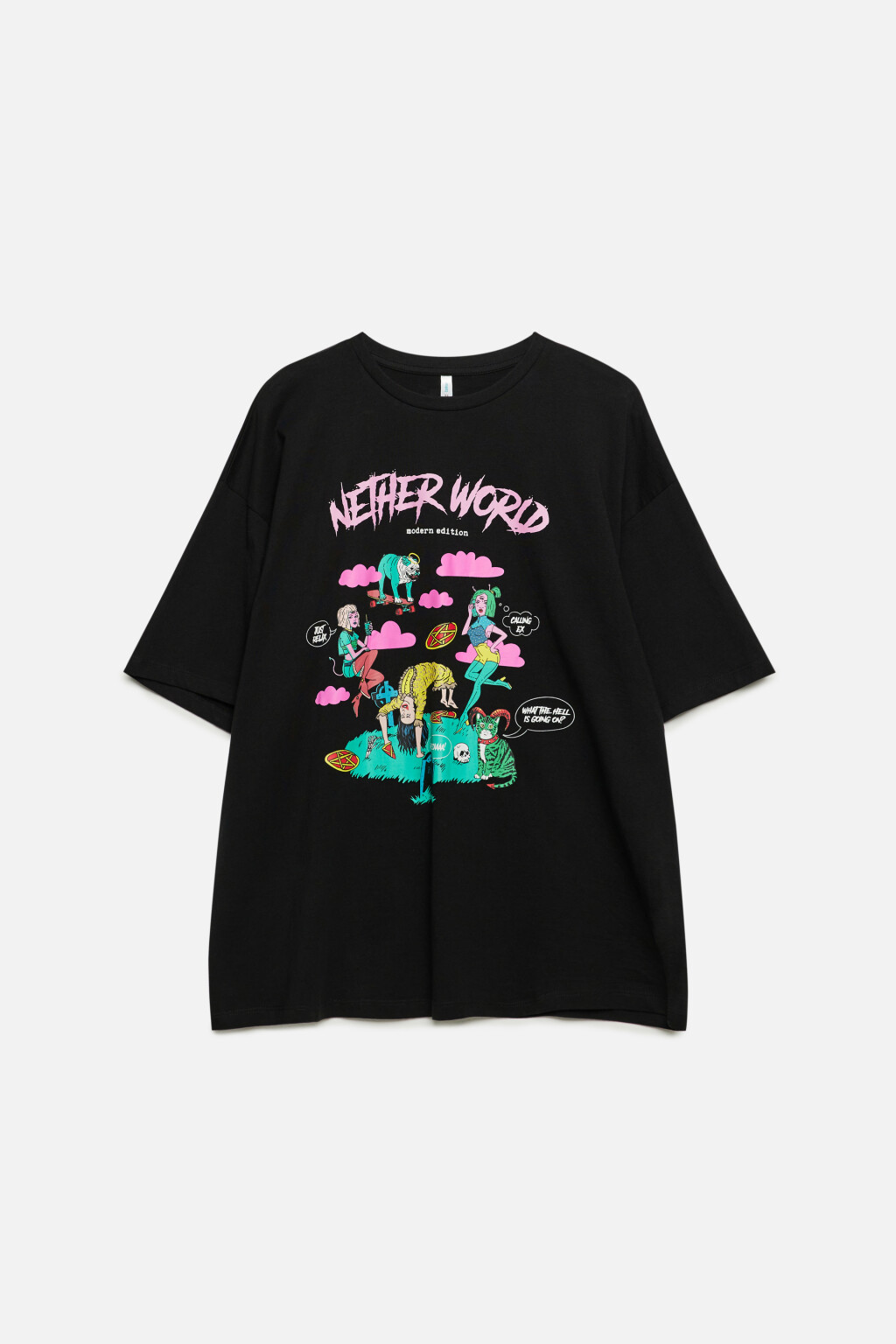 Футболка oversize хлопковая с принтом-надписью - цвет мультиколор - 7