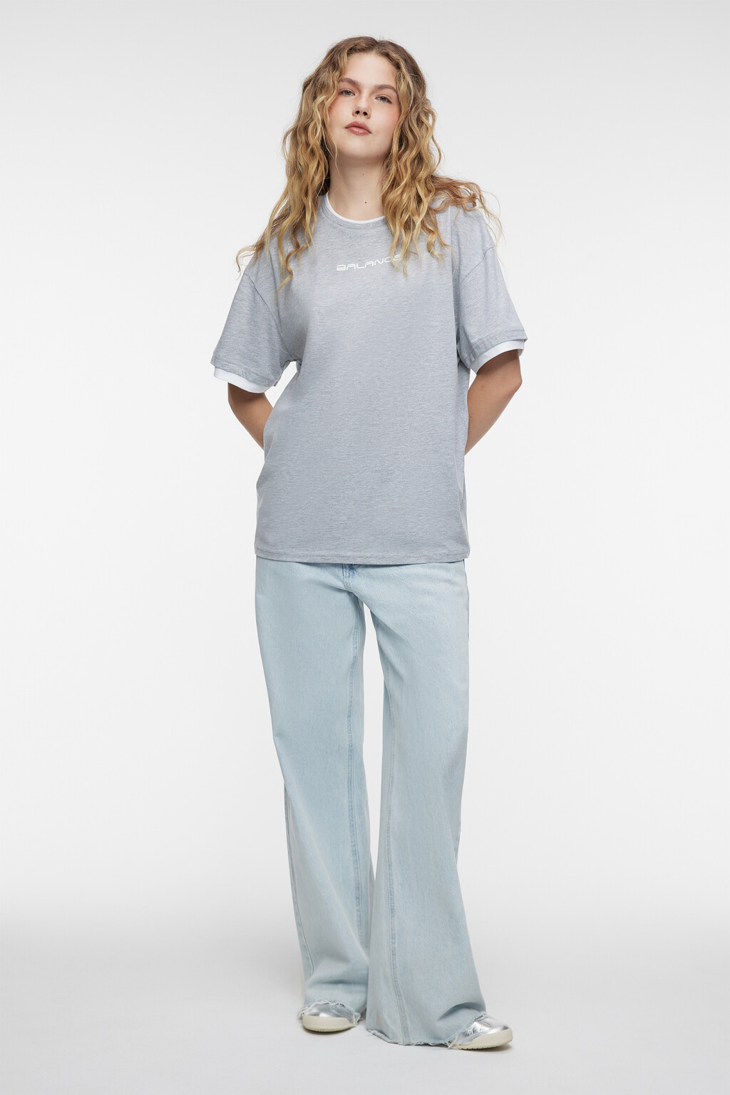 Футболка oversize хлопковая с надписью Minimalism - цвет серый - 4