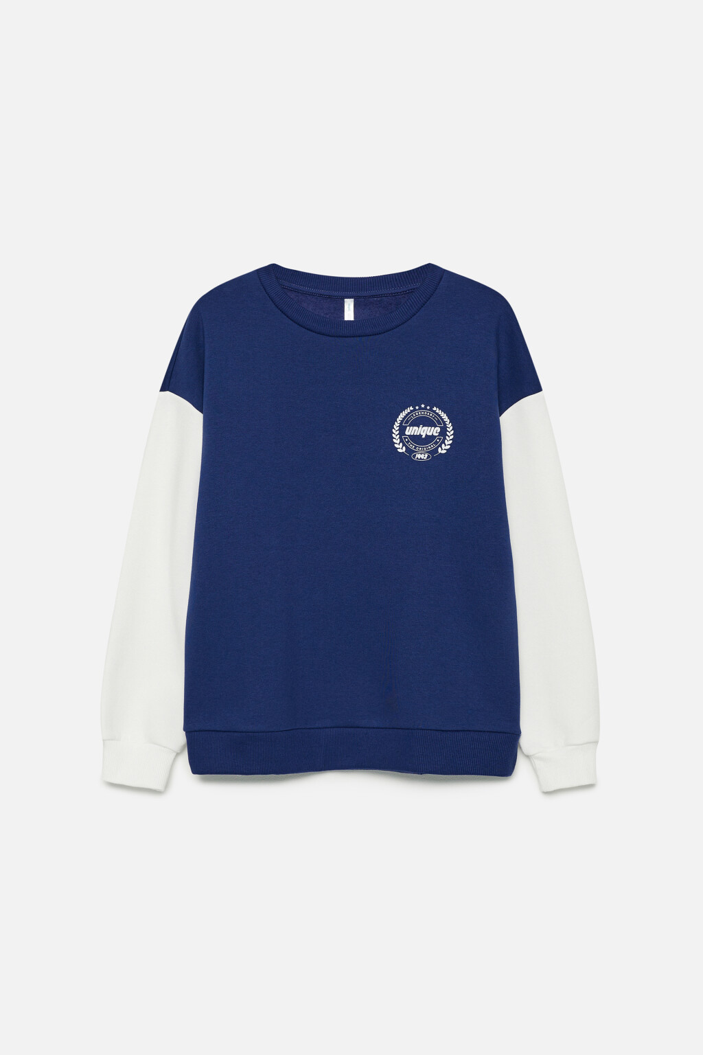 Свитшот oversize утепленный с университетским принтом - цвет синий - 8