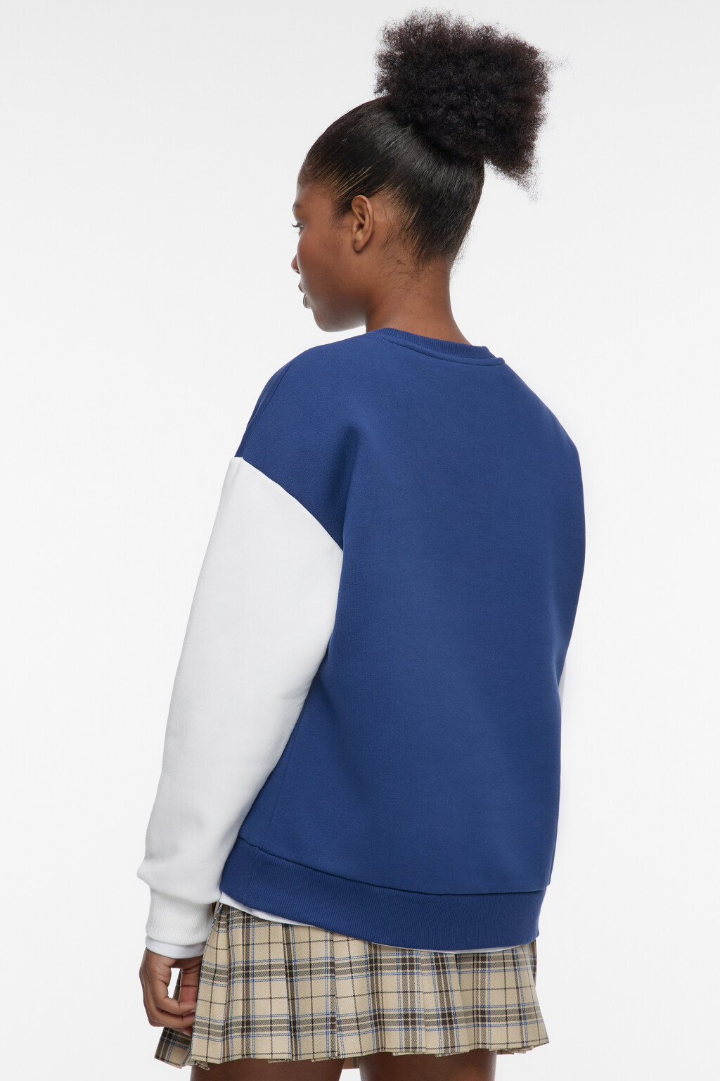 Свитшот oversize утепленный с университетским принтом - цвет синий - 5