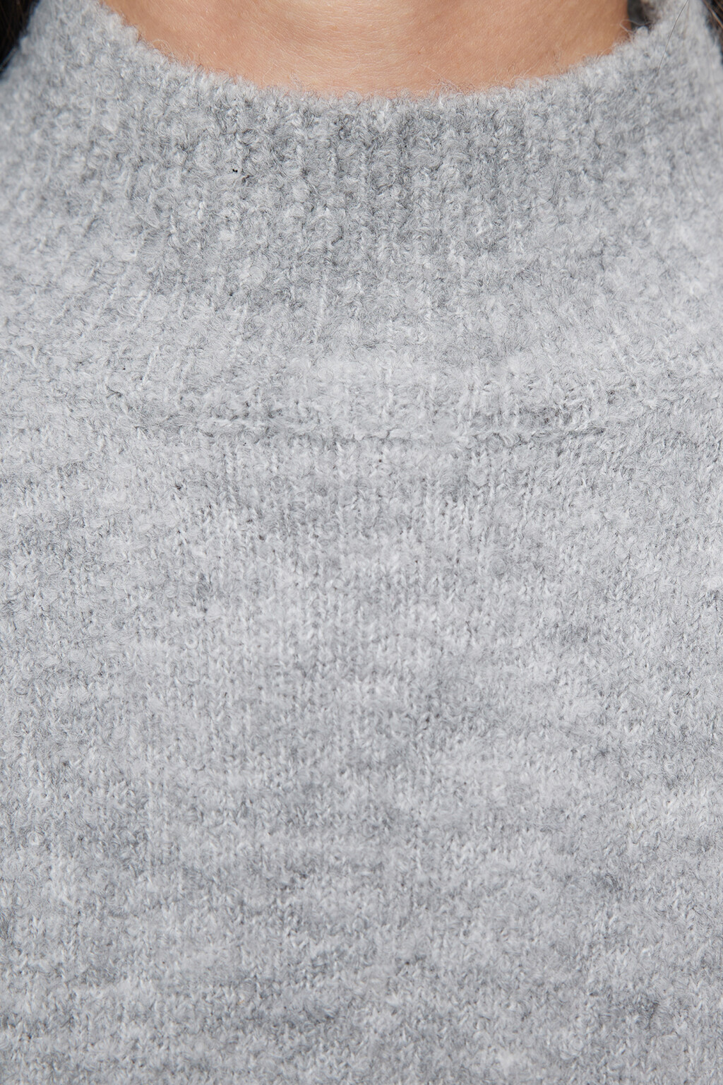 Свитер вязаный с коротким воротником - цвет серый - 5