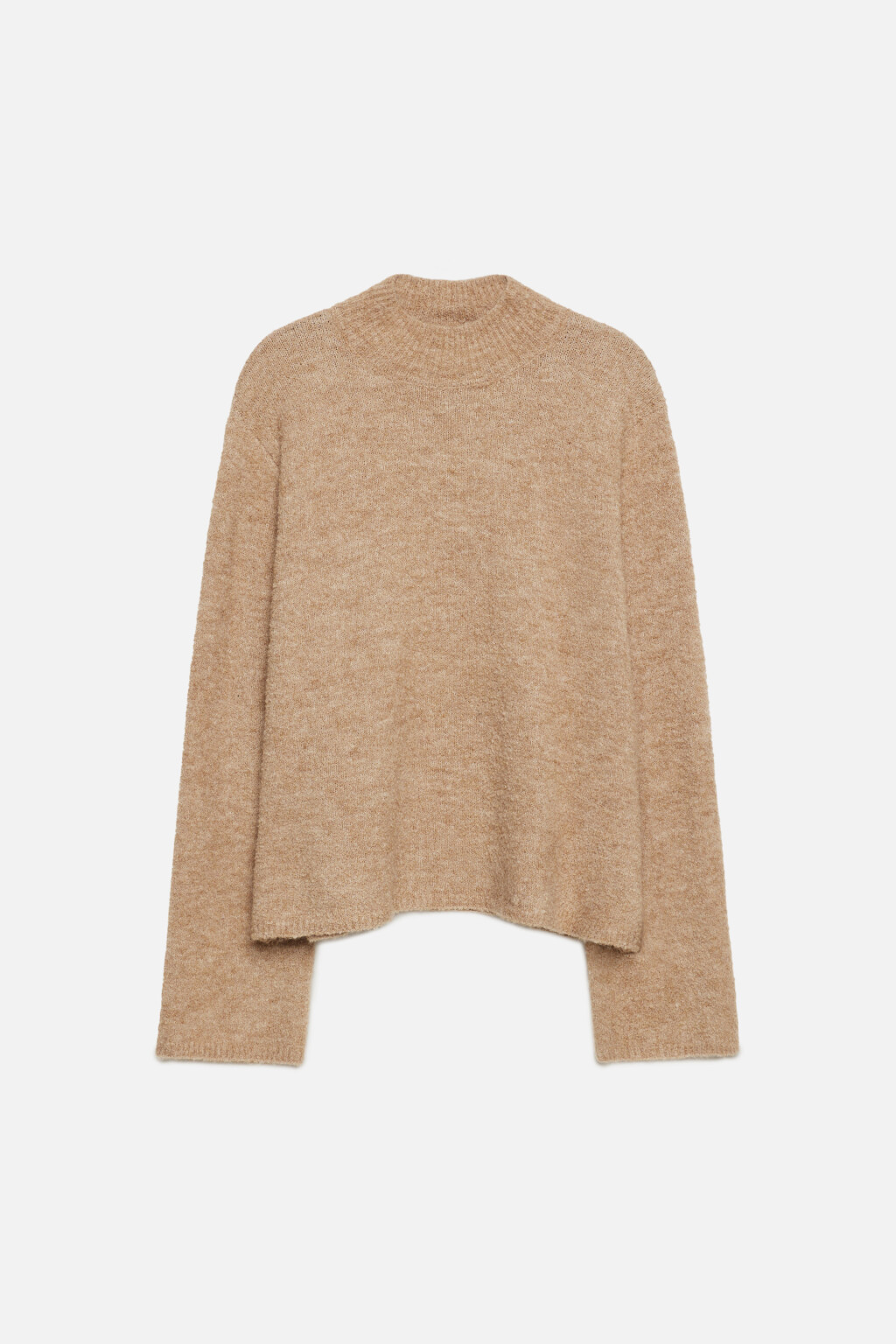 Свитер вязаный с коротким воротником - цвет бежевый - 9