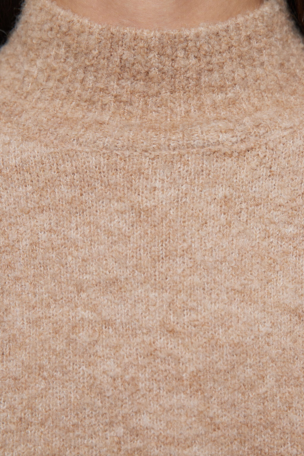 Свитер вязаный с коротким воротником - цвет бежевый - 5