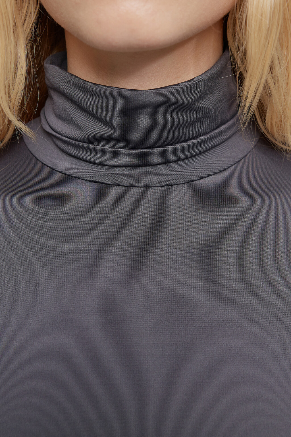 Водолазка гладкая облегающая с воротником-гольфом - цвет серый - 5