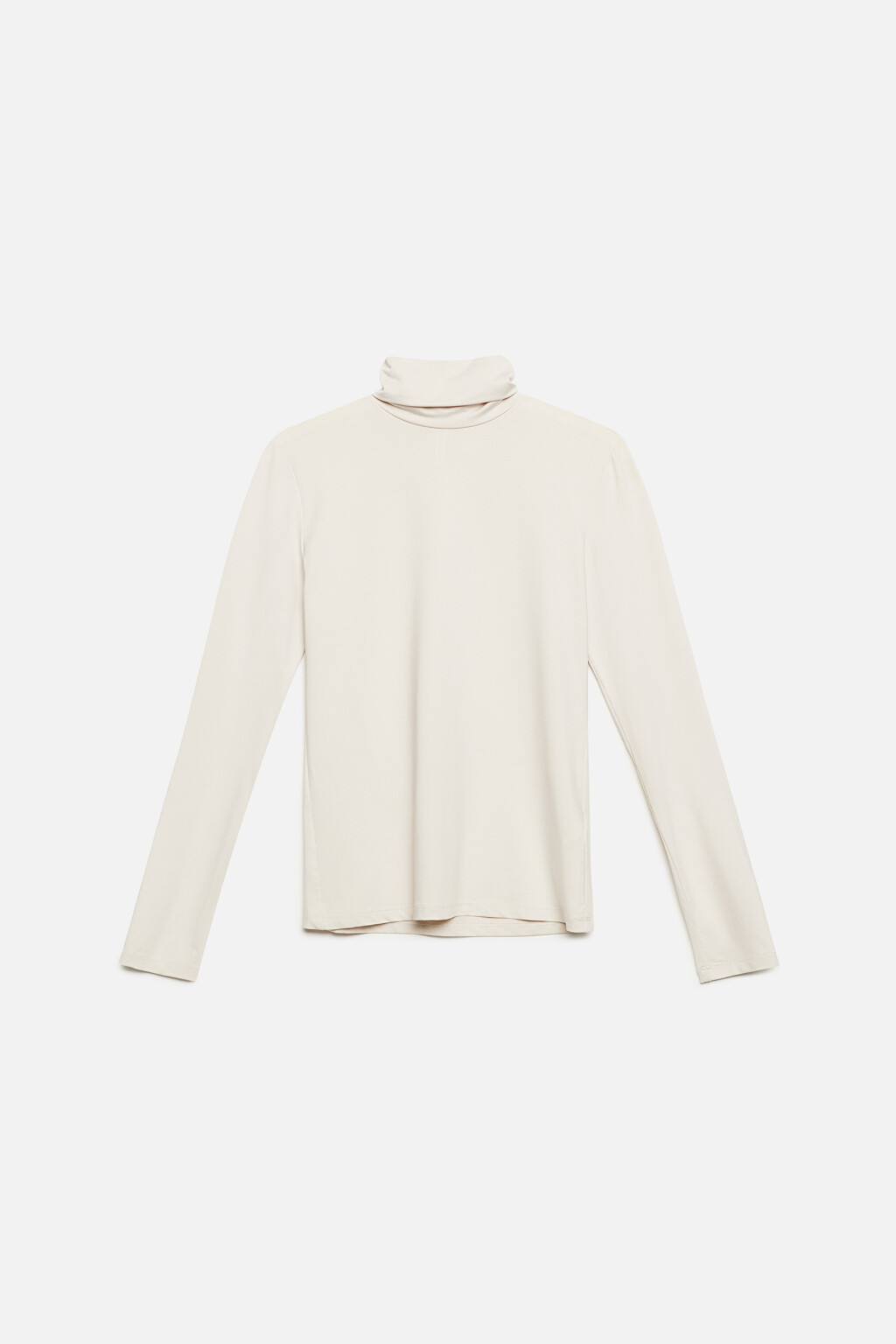 Водолазка гладкая облегающая с воротником-гольфом - цвет бежевый - 7