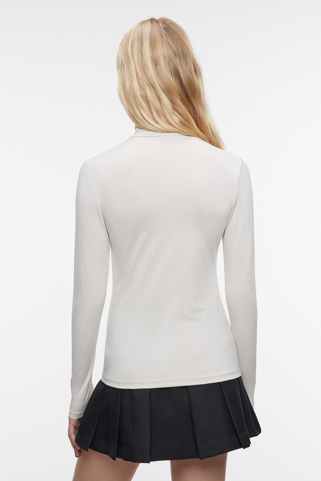 Водолазка гладкая облегающая с воротником-гольфом - цвет бежевый - 3