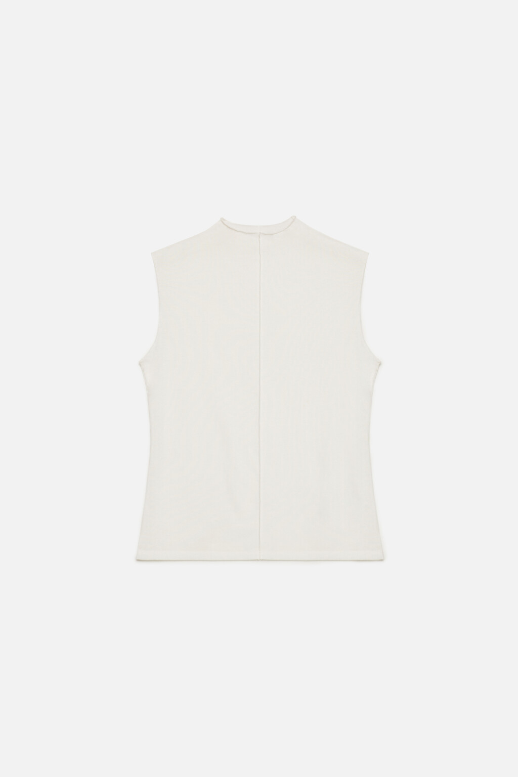 Топ-блузка без рукавов облегающий с воротником-стойкой - цвет бежевый - 8