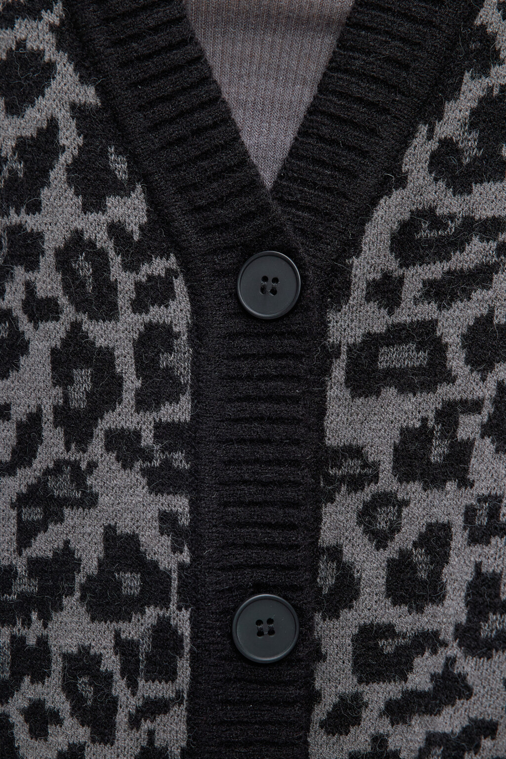 Кардиган oversize жаккардовый с леопардовым принтом - цвет серый - 6