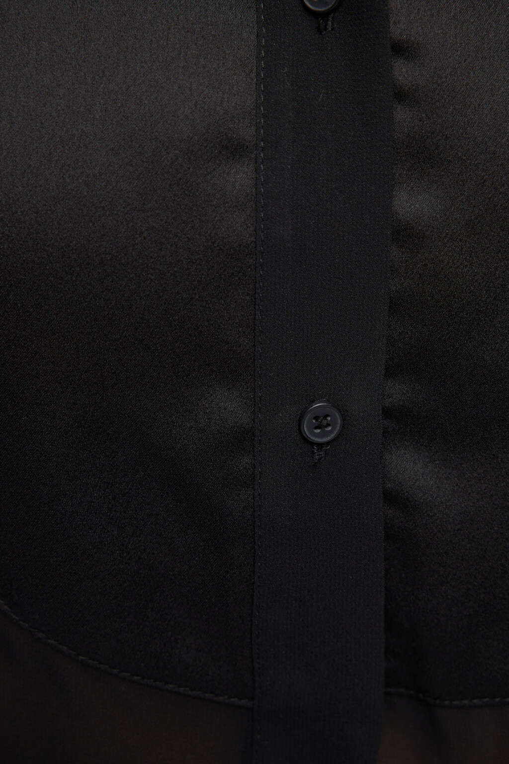 Блузка-рубашка oversize шифоновая прозрачная с манишкой - цвет черный - 6