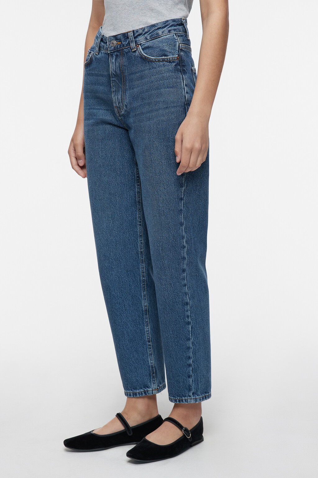 Джинсы mom's классические с высокой посадкой - цвет голубой - 2