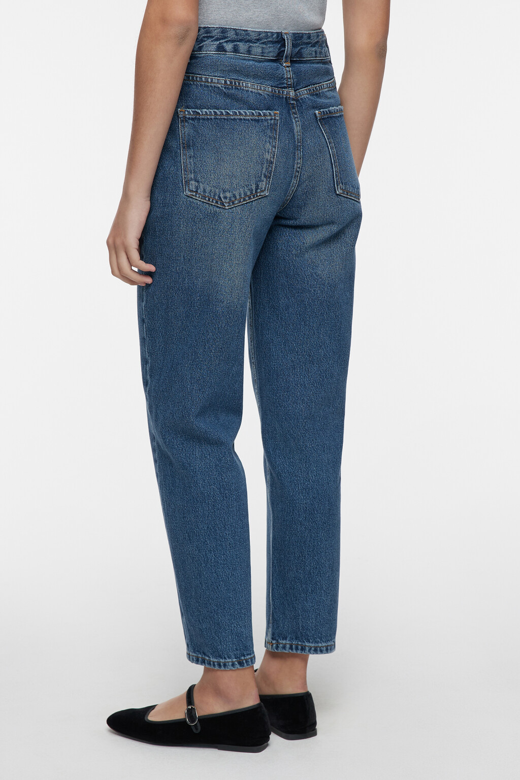 Джинсы mom's классические с высокой посадкой - цвет голубой - 3