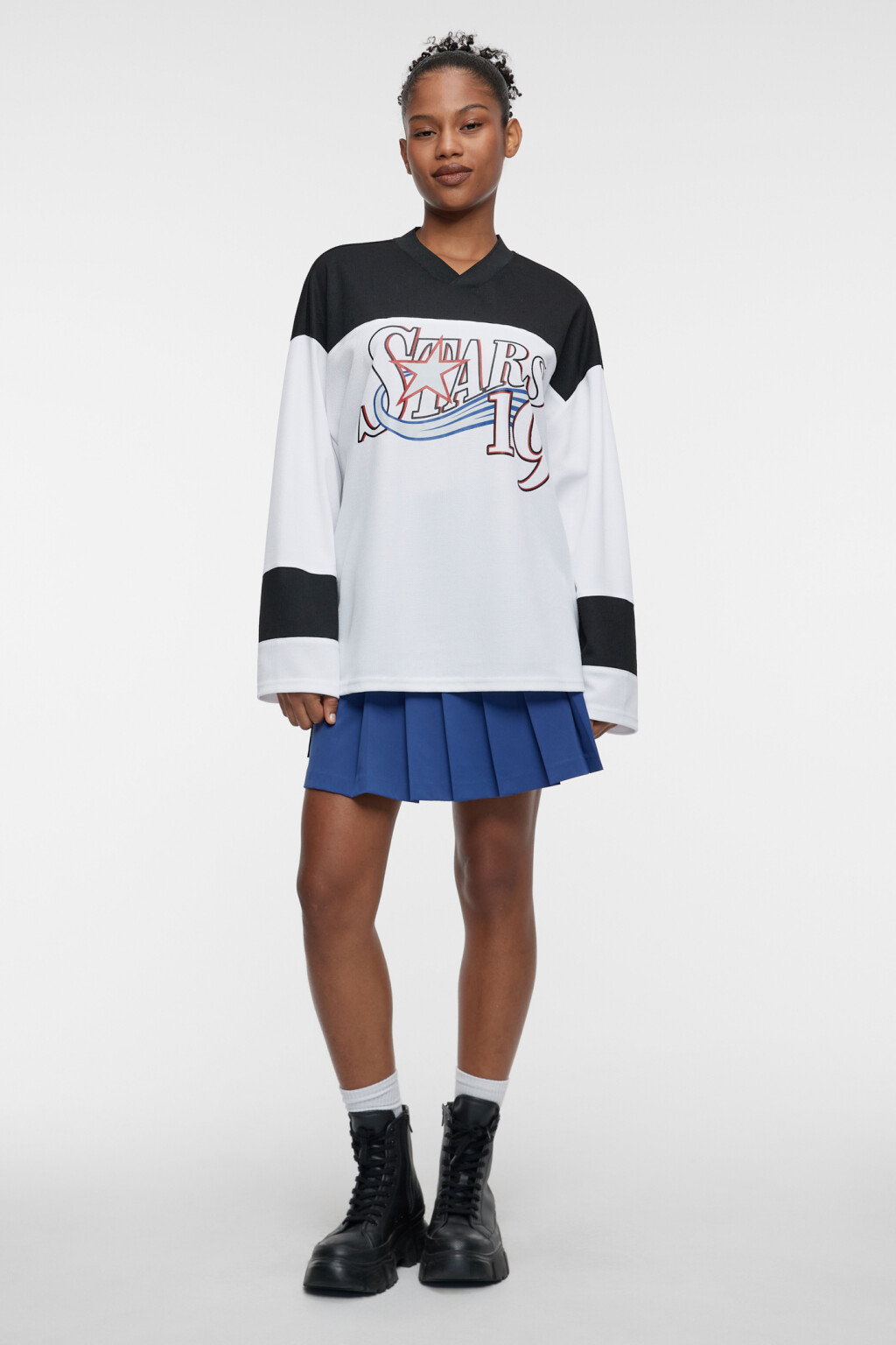 Лонгслив oversize с принтом в хоккейном стиле - цвет черный - 5