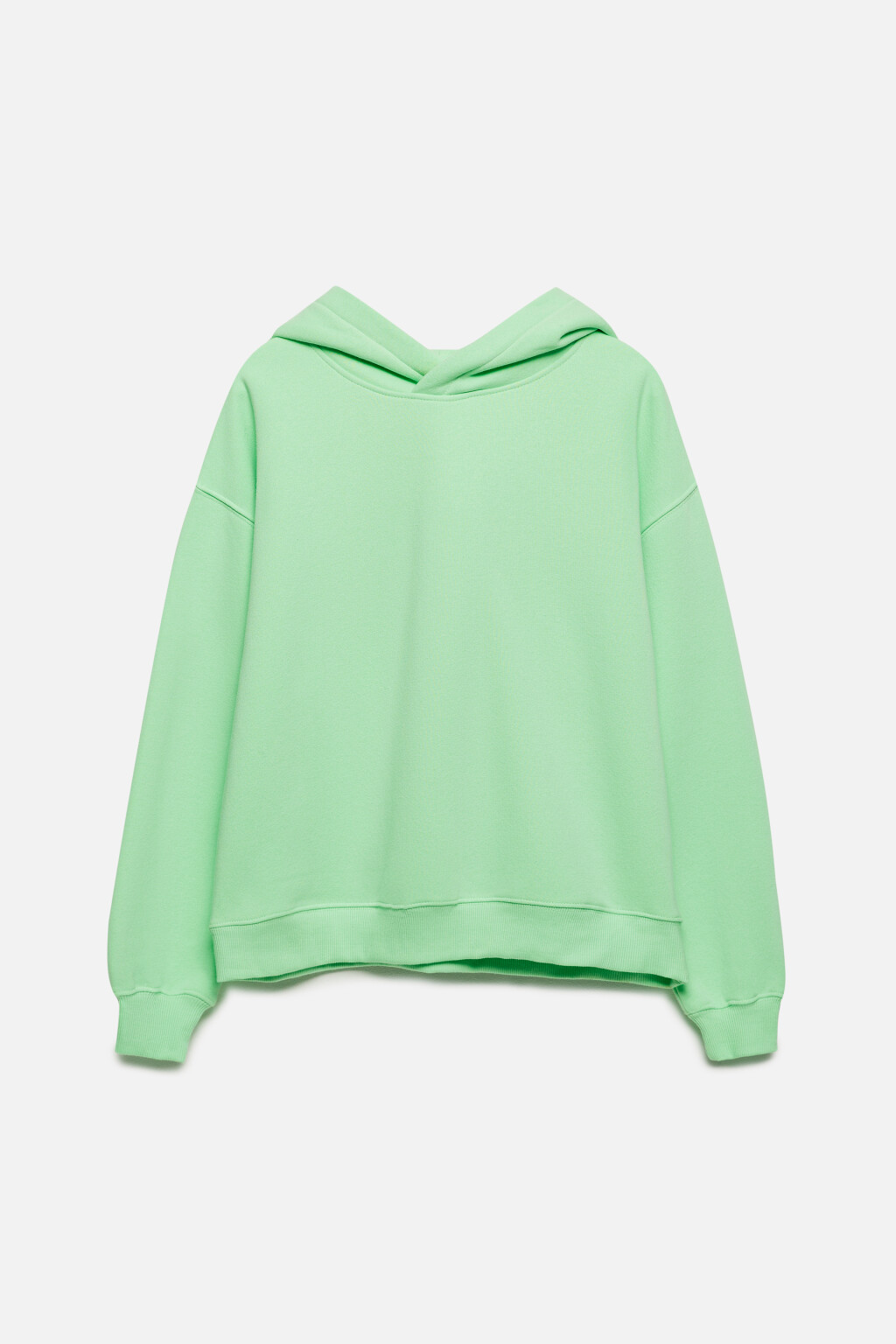 Худи oversize хлопковая утепленная с принтом - цвет зеленый - 8
