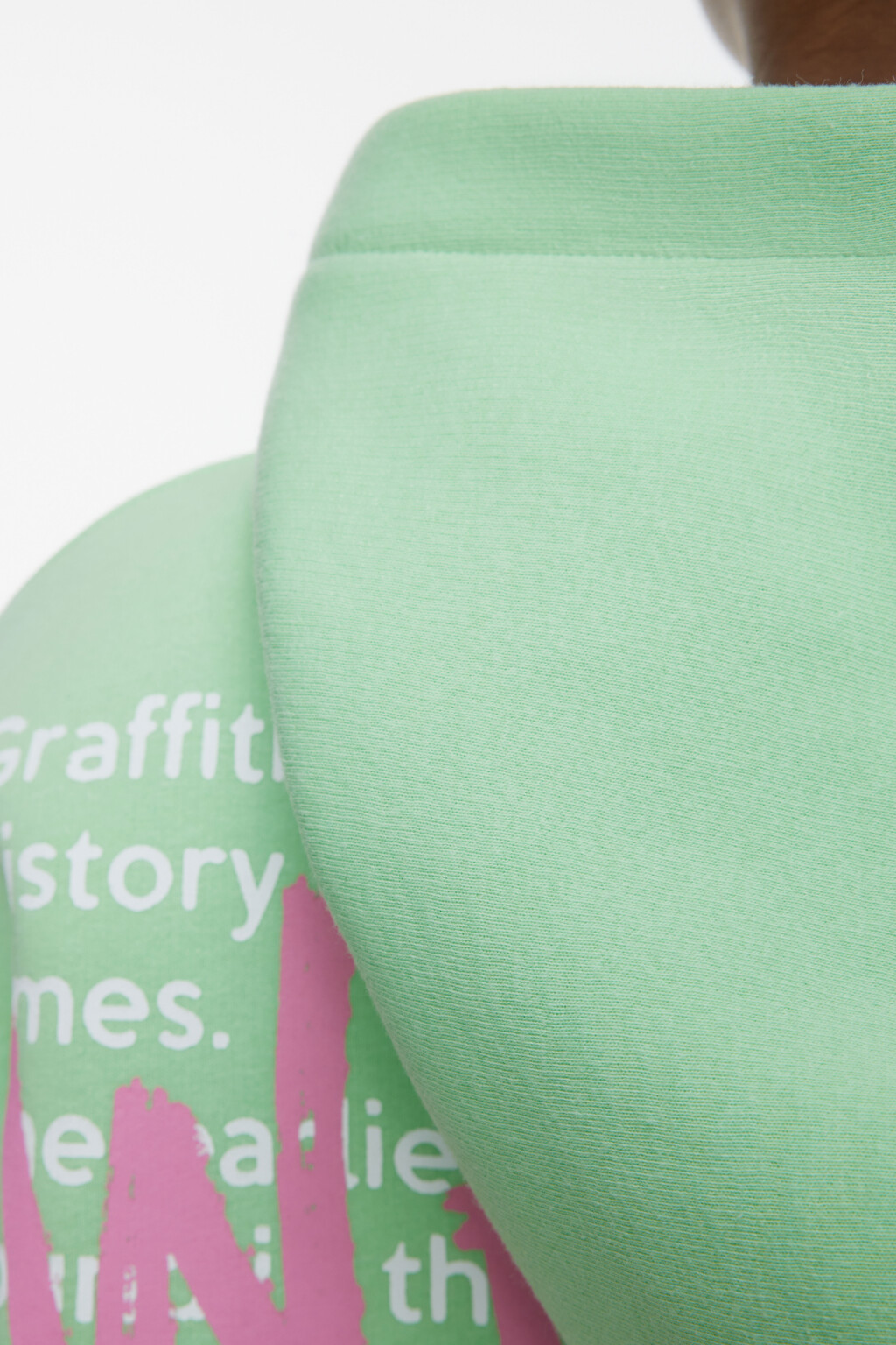 Худи oversize хлопковая утепленная с принтом - цвет зеленый - 6