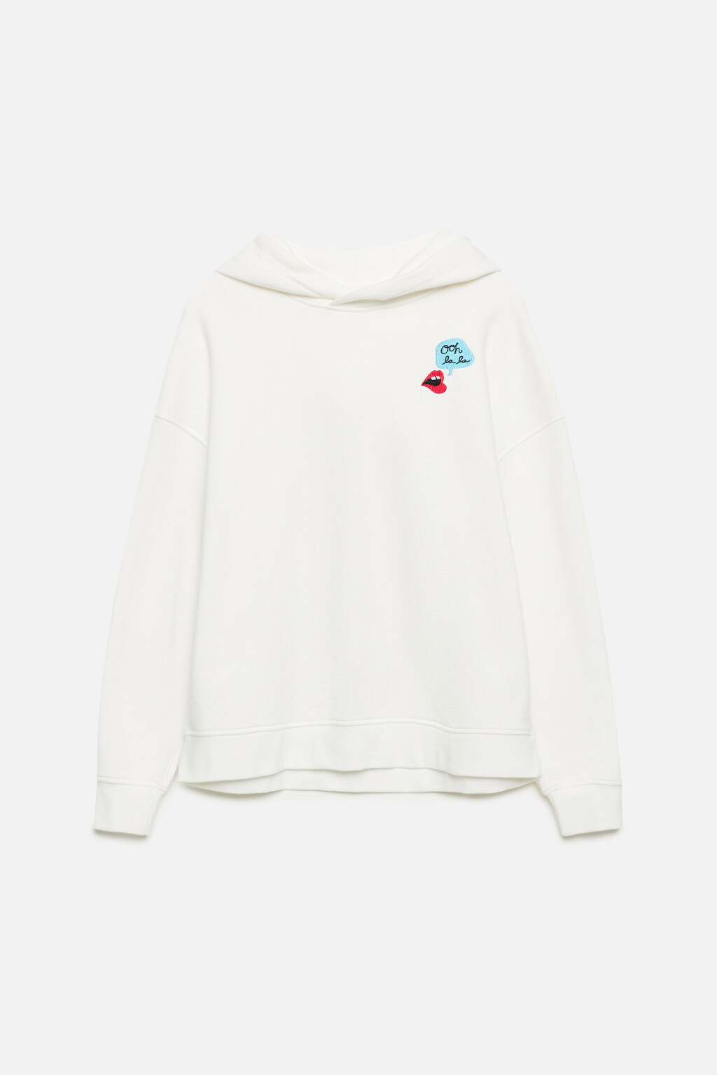 Худи oversize хлопковая утепленная с капюшоном и принтом - цвет белый - 8