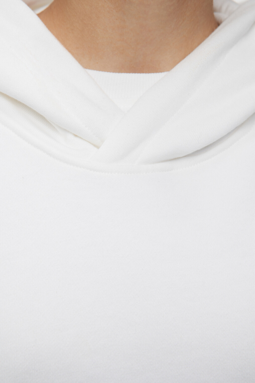 Худи oversize хлопковая утепленная с капюшоном и принтом - цвет белый - 5