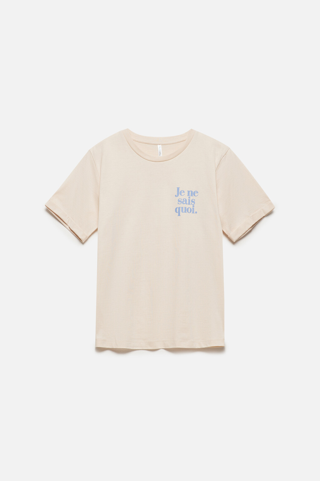 Футболка хлопковая свободная с принтом-надписью - цвет бежевый - 7