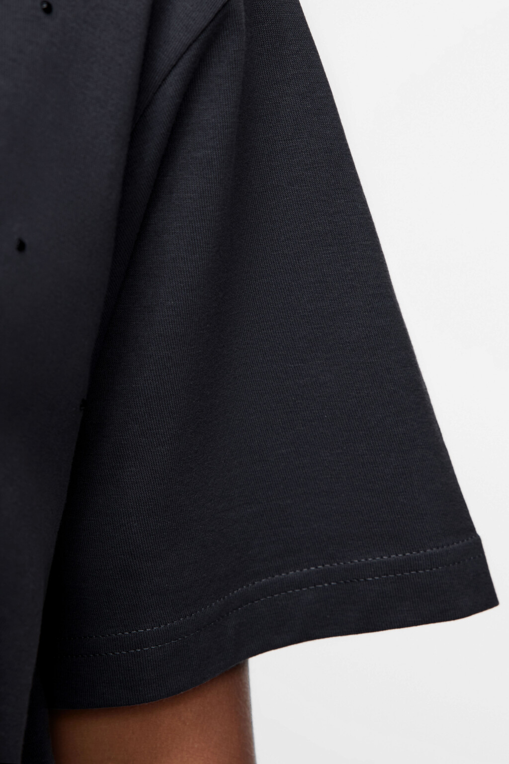 Футболка oversize хлопковая со стразами - цвет черный - 6