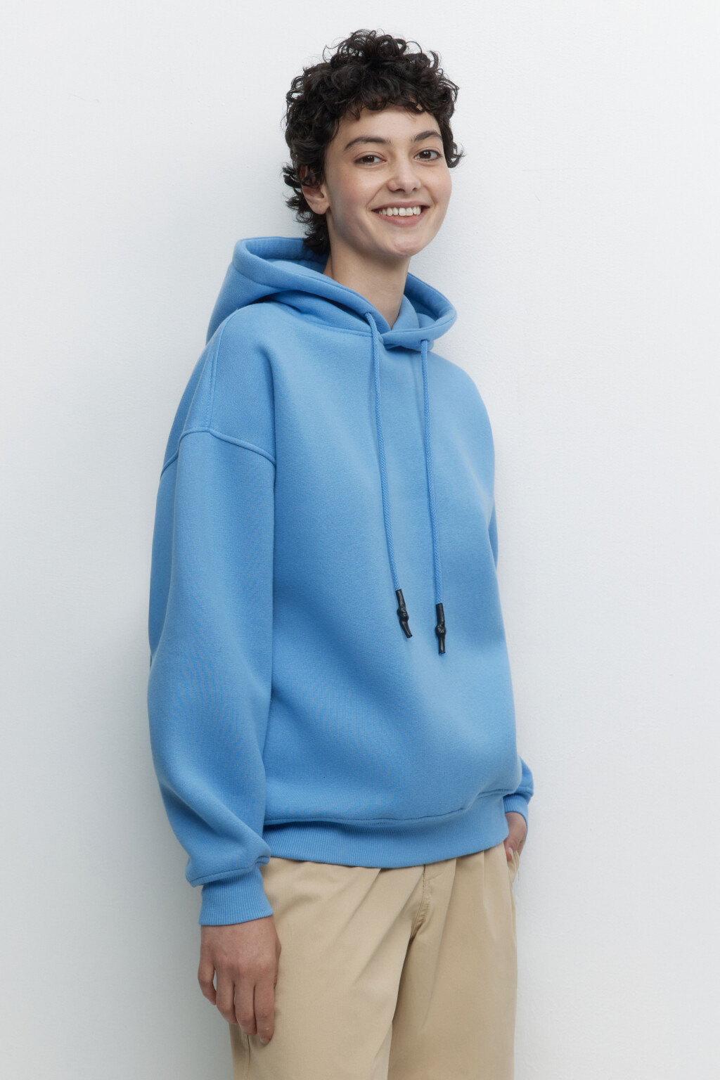 Худи oversize утепленная с начесом и капюшоном - цвет голубой - 3