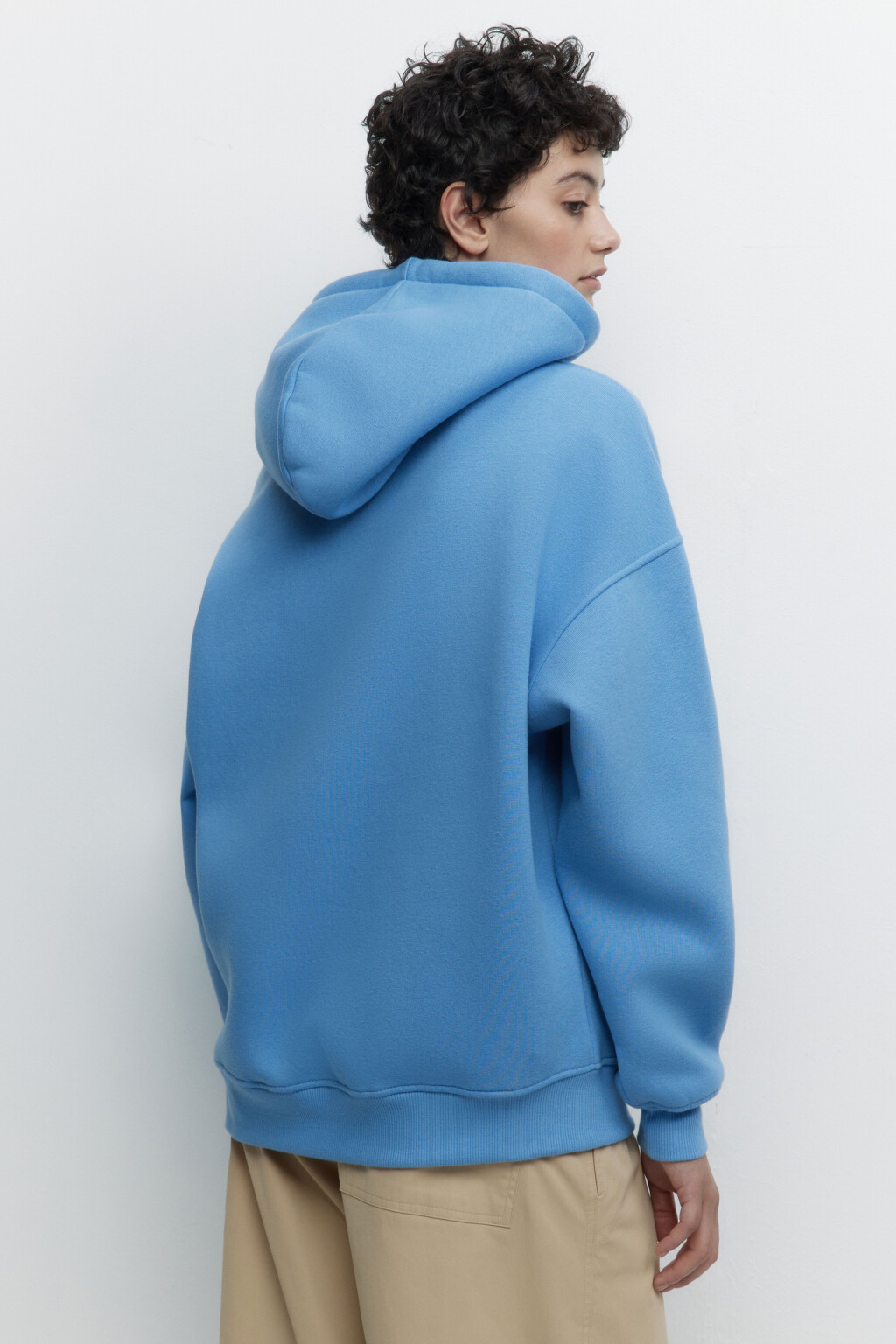 Худи oversize утепленная с начесом и капюшоном - цвет голубой - 4