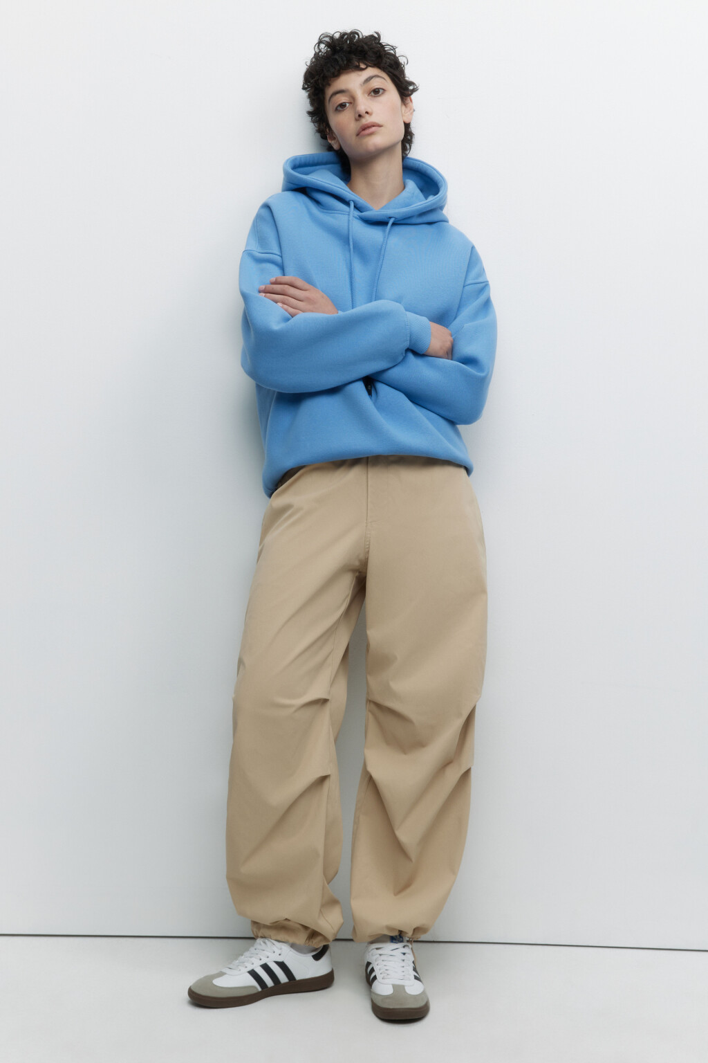 Худи oversize утепленная с начесом и капюшоном - цвет голубой - 1