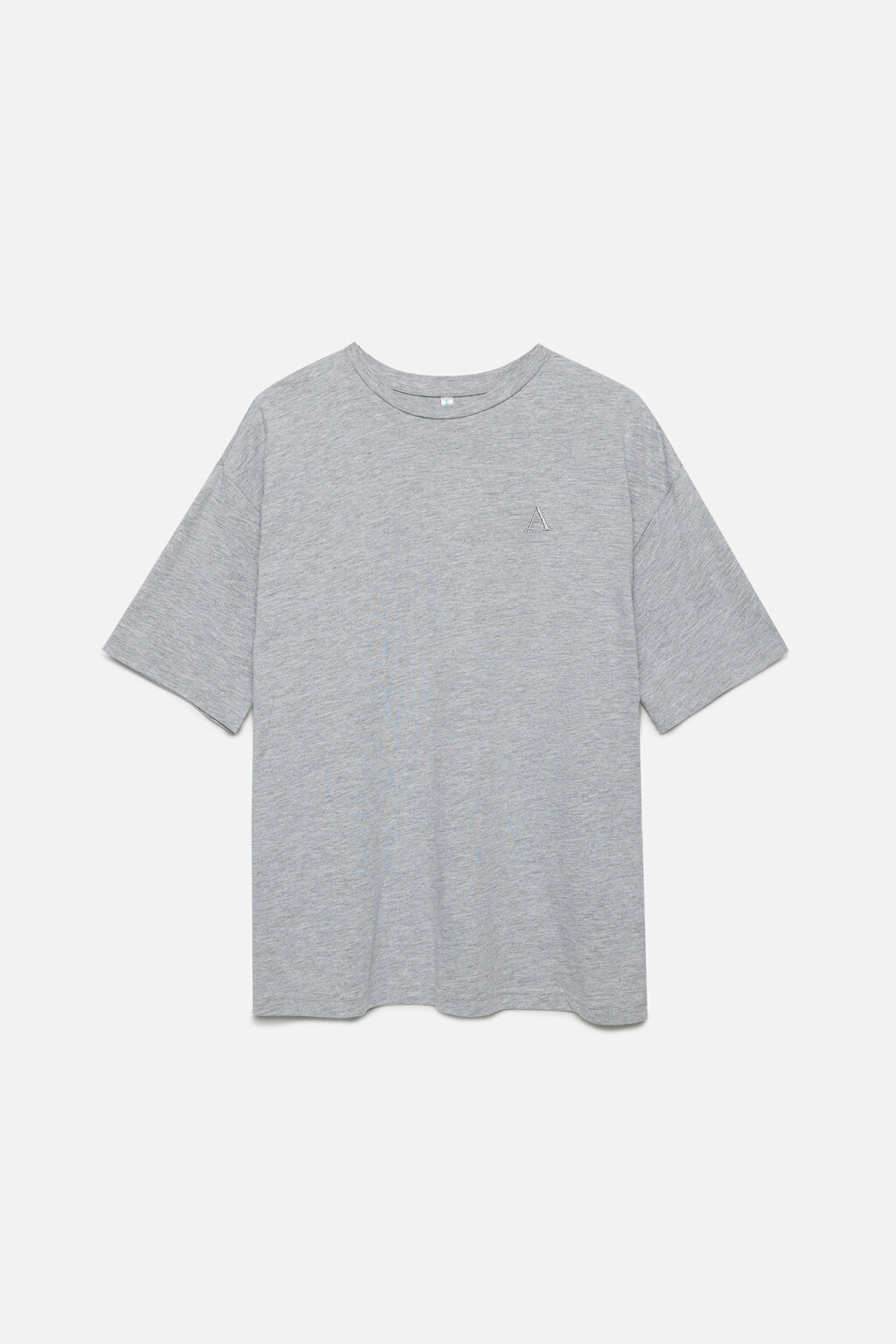 Футболка oversize хлопковая с принтом-вышивкой - цвет серый - 6