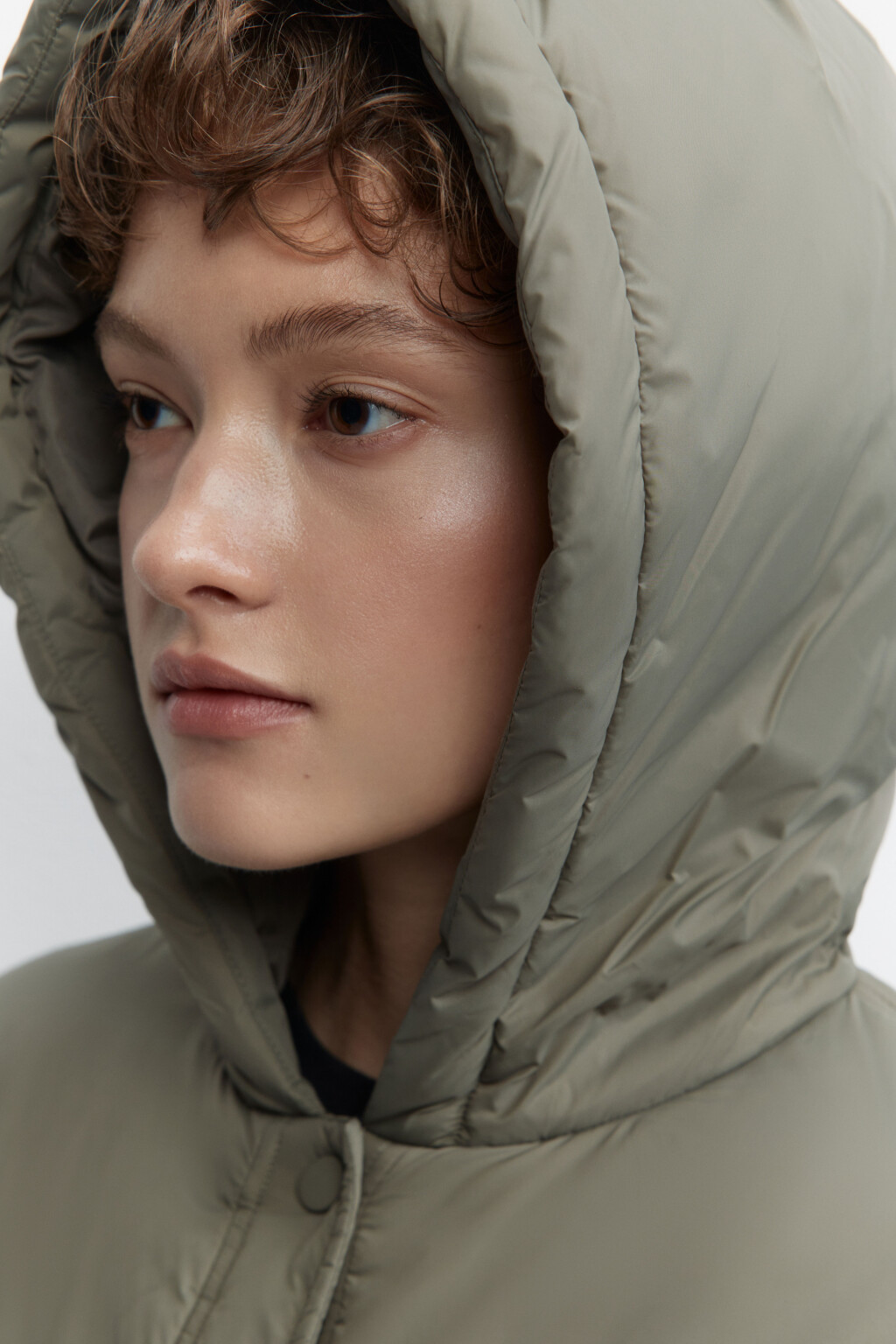 Куртка-рубашка oversize с капюшоном и карманами - цвет зеленый - 5