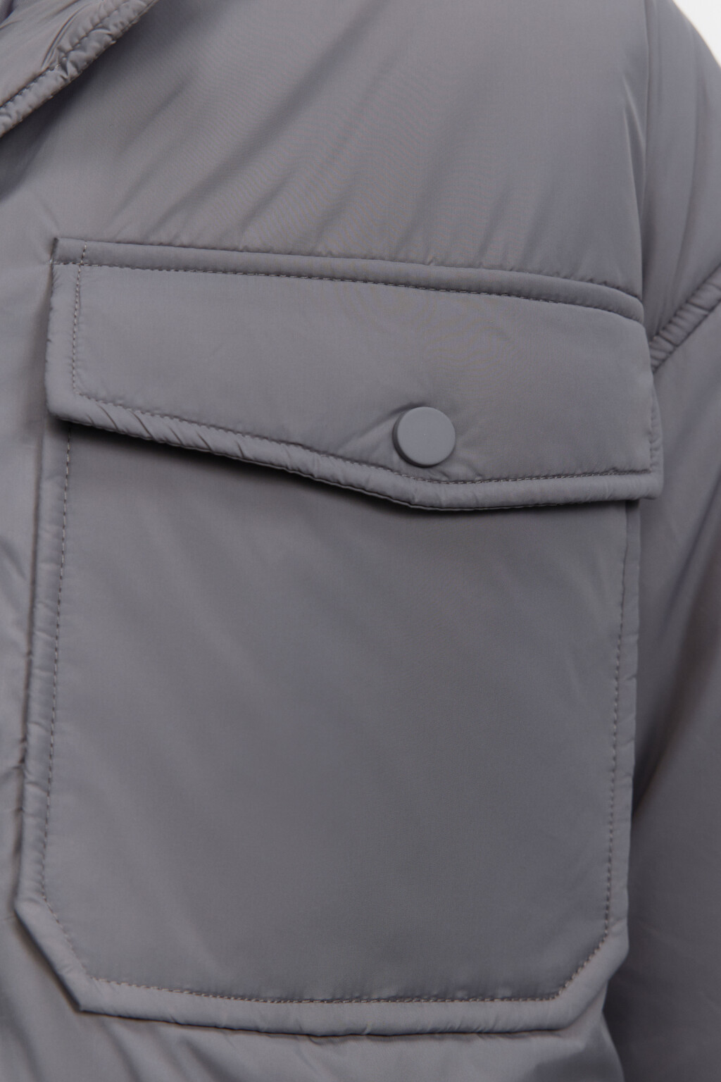 Куртка-рубашка oversize с капюшоном и карманами - цвет серый - 6