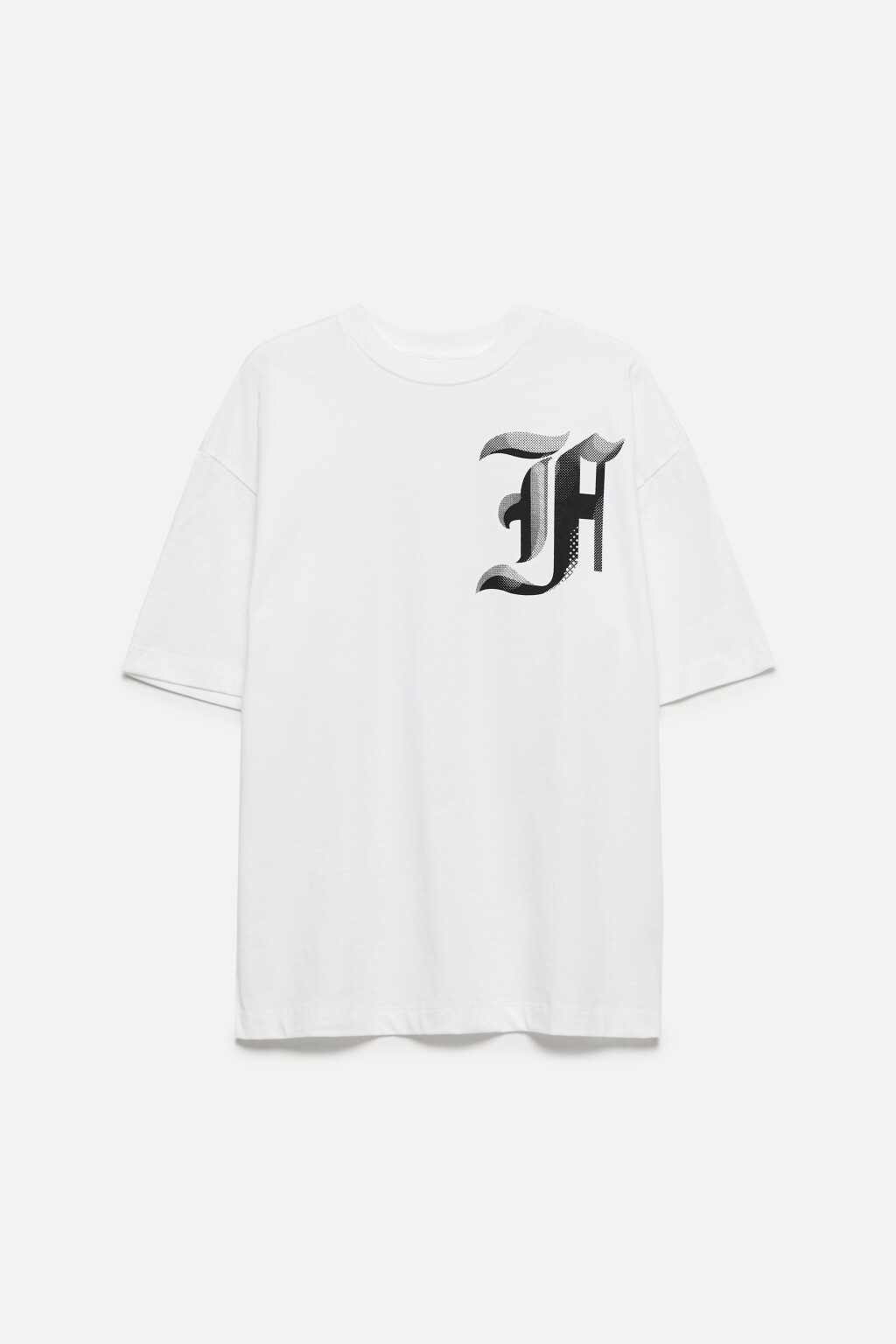 Футболка oversize хлопковая с принтом на груди - цвет белый - 7