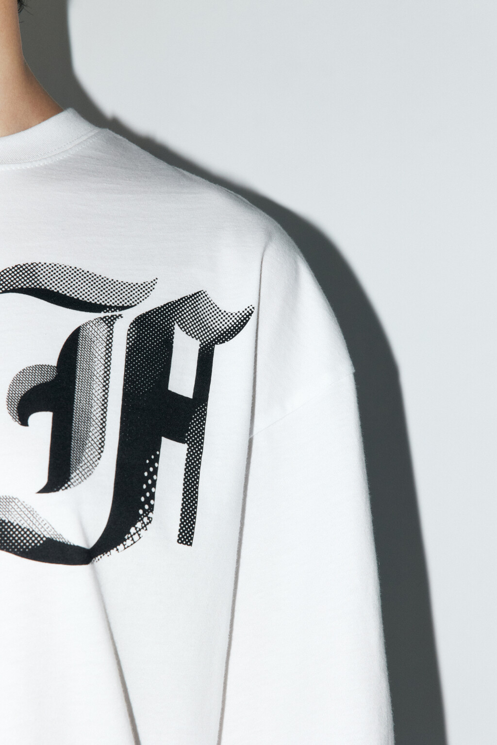 Футболка oversize хлопковая с принтом на груди - цвет белый - 6