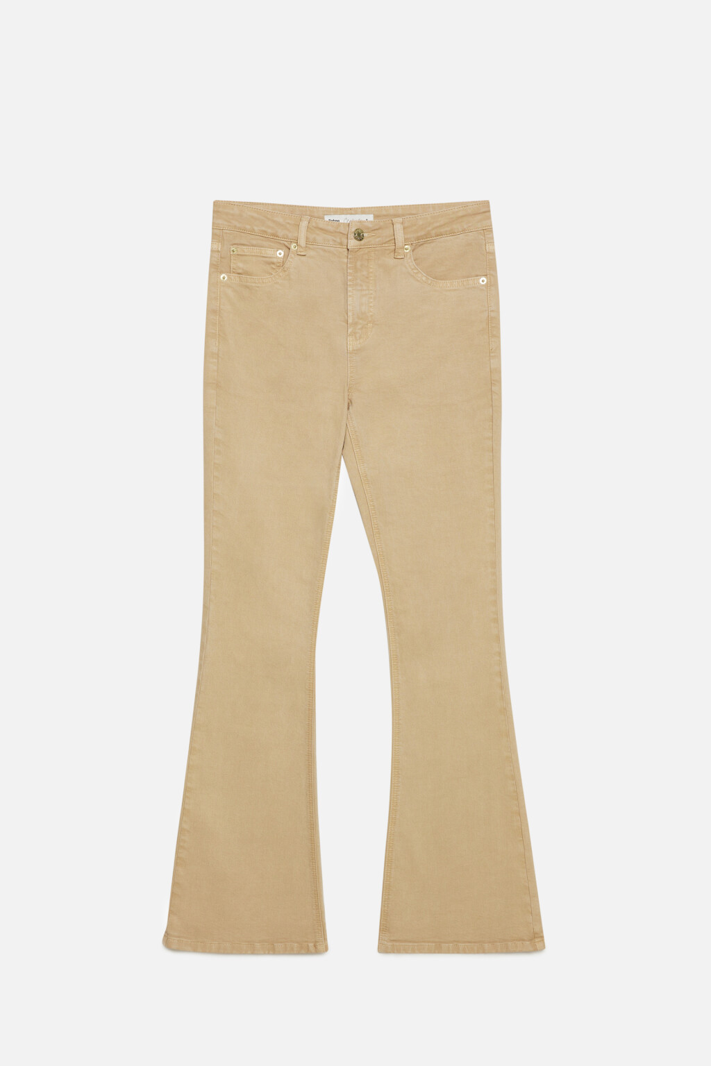 Джинсы клеш удлиненные с высокой посадкой - цвет бежевый - 7