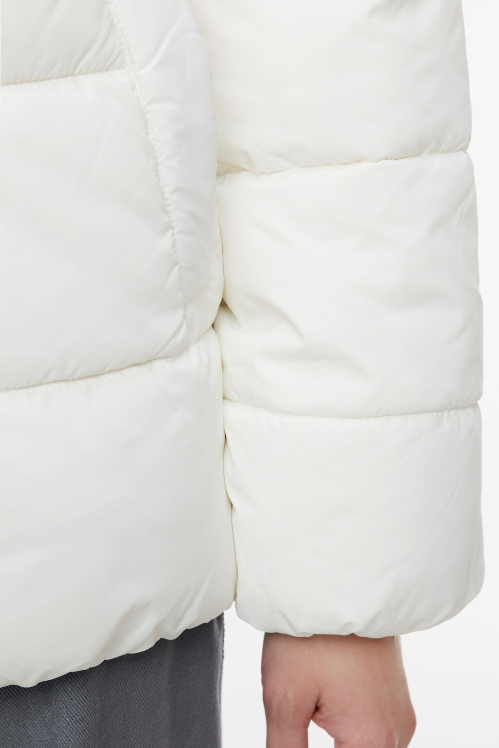 Куртка стеганая демисезонная с воротником-стойкой - цвет молочный - 6