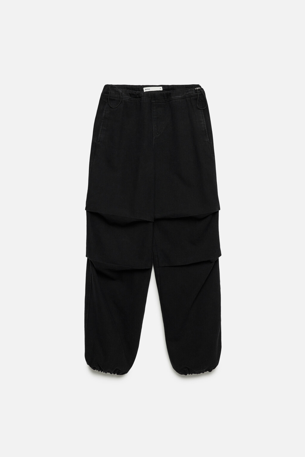 Брюки-парашюты джинсовые широкие на низкой посадке - цвет черный - 7