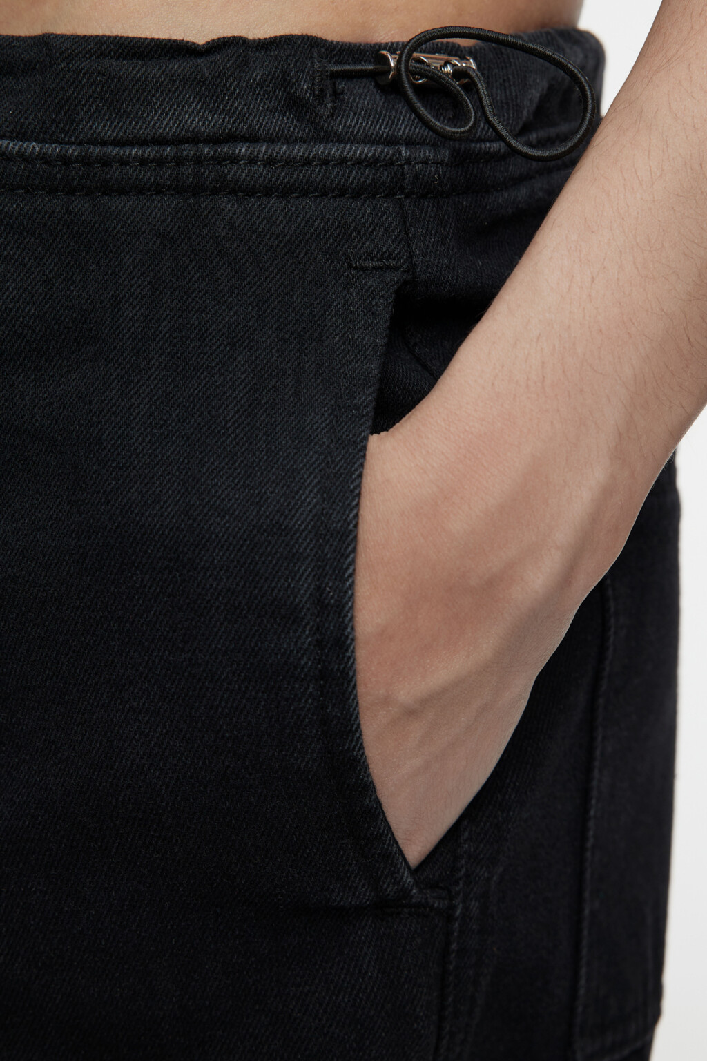 Брюки-парашюты джинсовые широкие на низкой посадке - цвет черный - 5