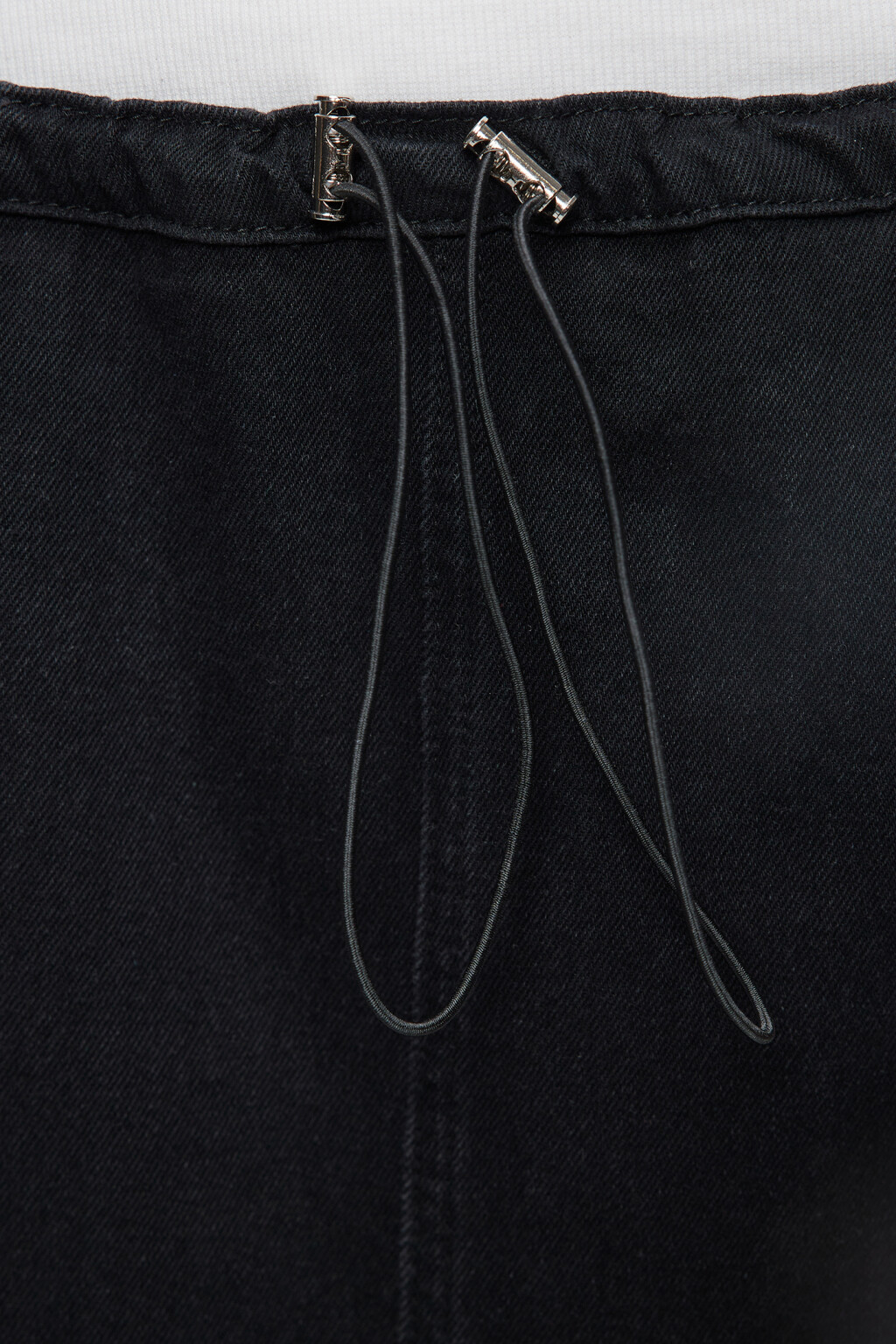 Юбка-парашют миди джинсовая с разрезом сбоку - цвет черный - 5