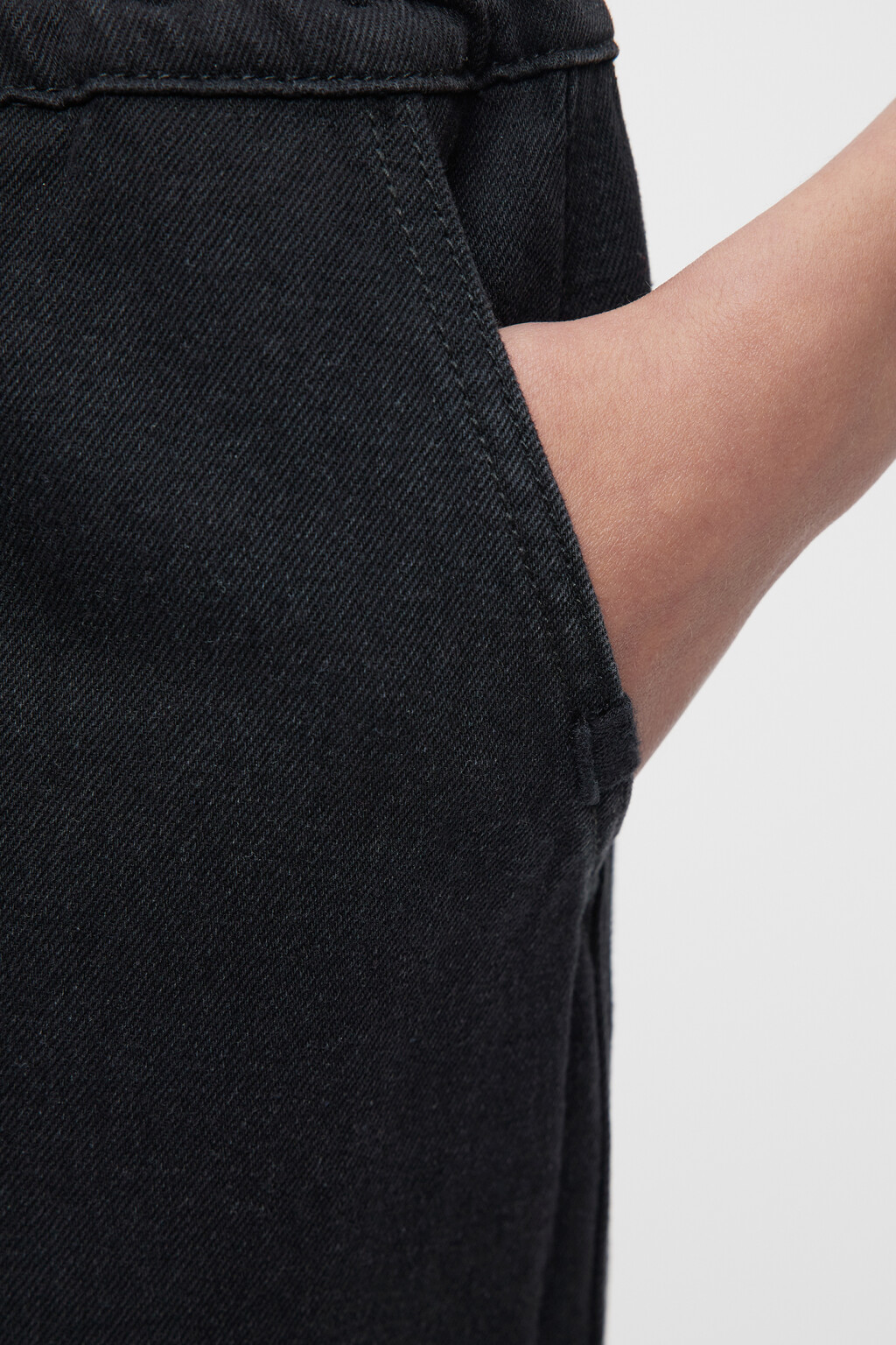 Юбка-парашют миди джинсовая с разрезом сбоку - цвет черный - 6