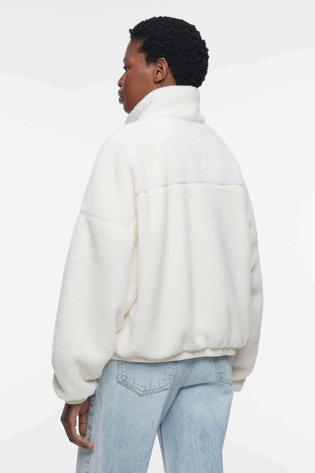 Куртка-бомбер укороченная  - цвет молочный - 4