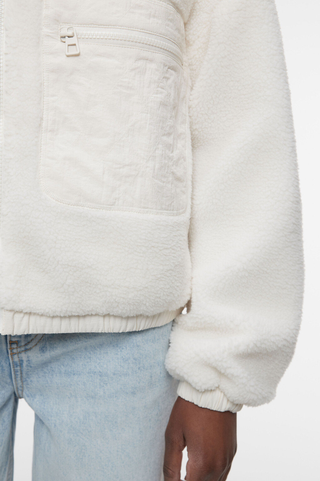 Куртка-бомбер укороченная  - цвет молочный - 7