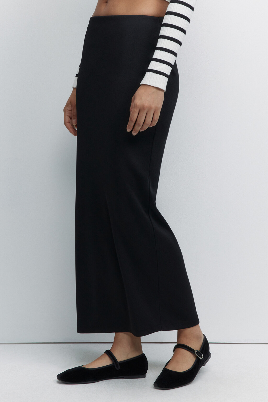 Юбка-чулок макси облегающая со средней посадкой - цвет черный - 3