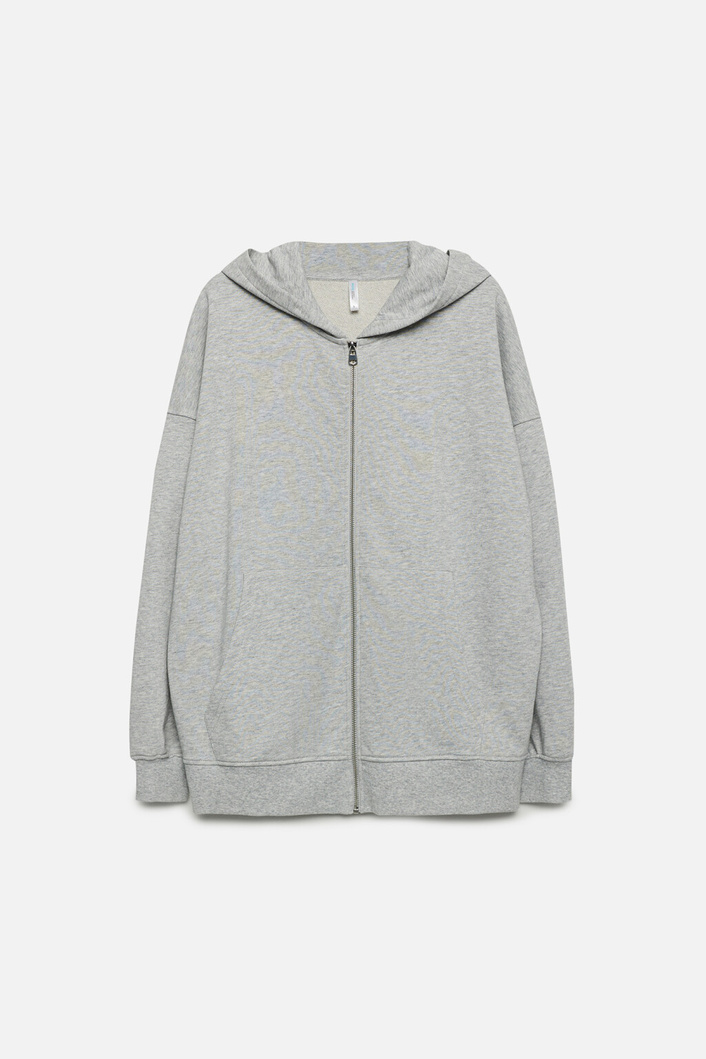 Худи oversize из футера на молнии с капюшоном - цвет серый - 8