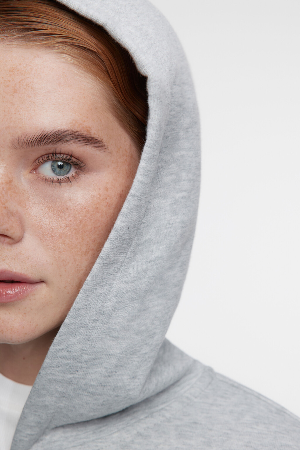 Худи oversize из футера на молнии с капюшоном - цвет серый - 7