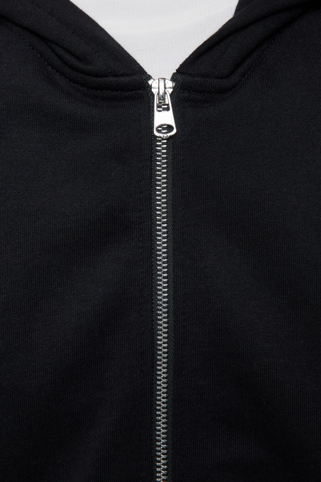 Худи oversize из футера на молнии с капюшоном - цвет черный - 5
