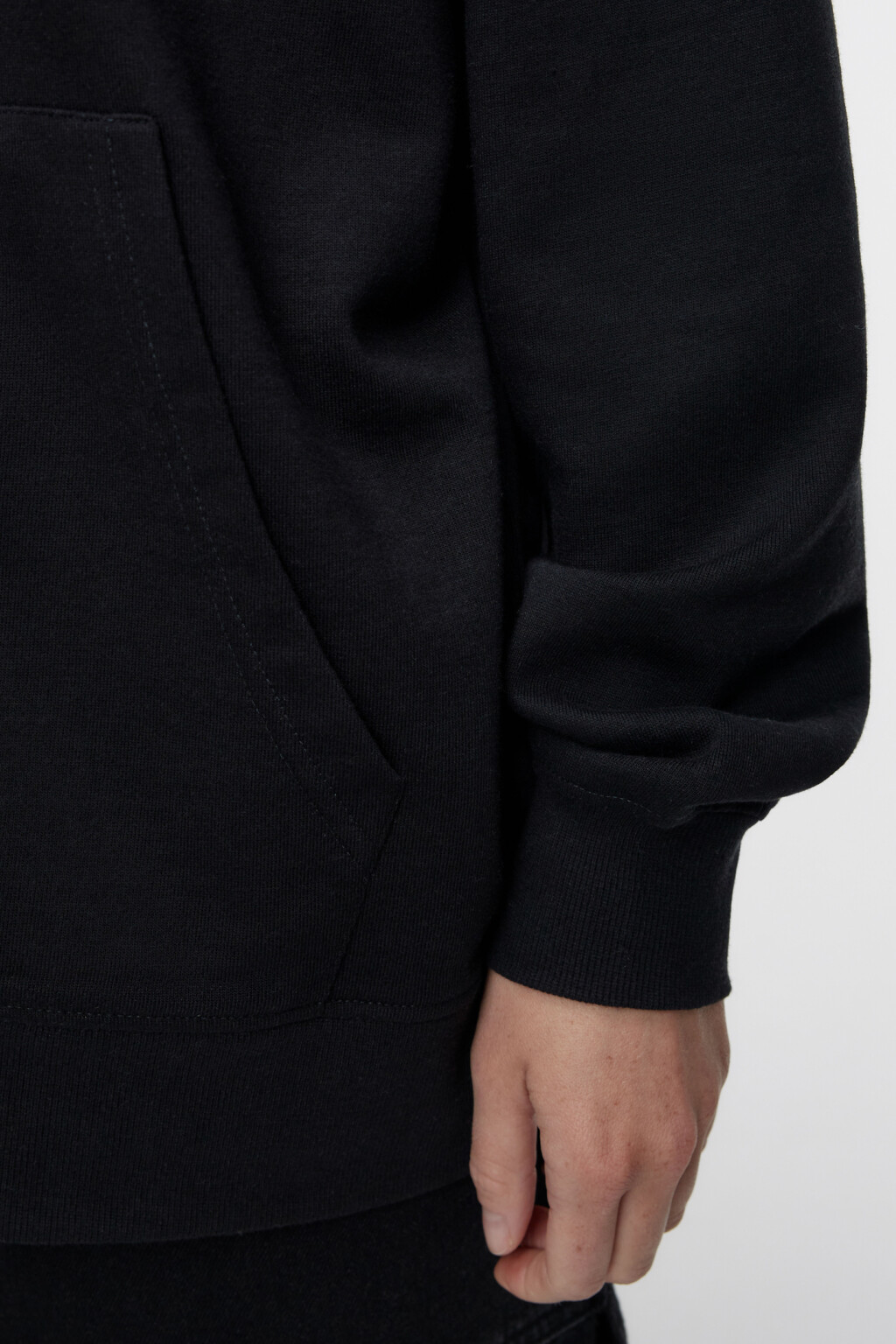 Худи oversize из футера на молнии с капюшоном - цвет черный - 6