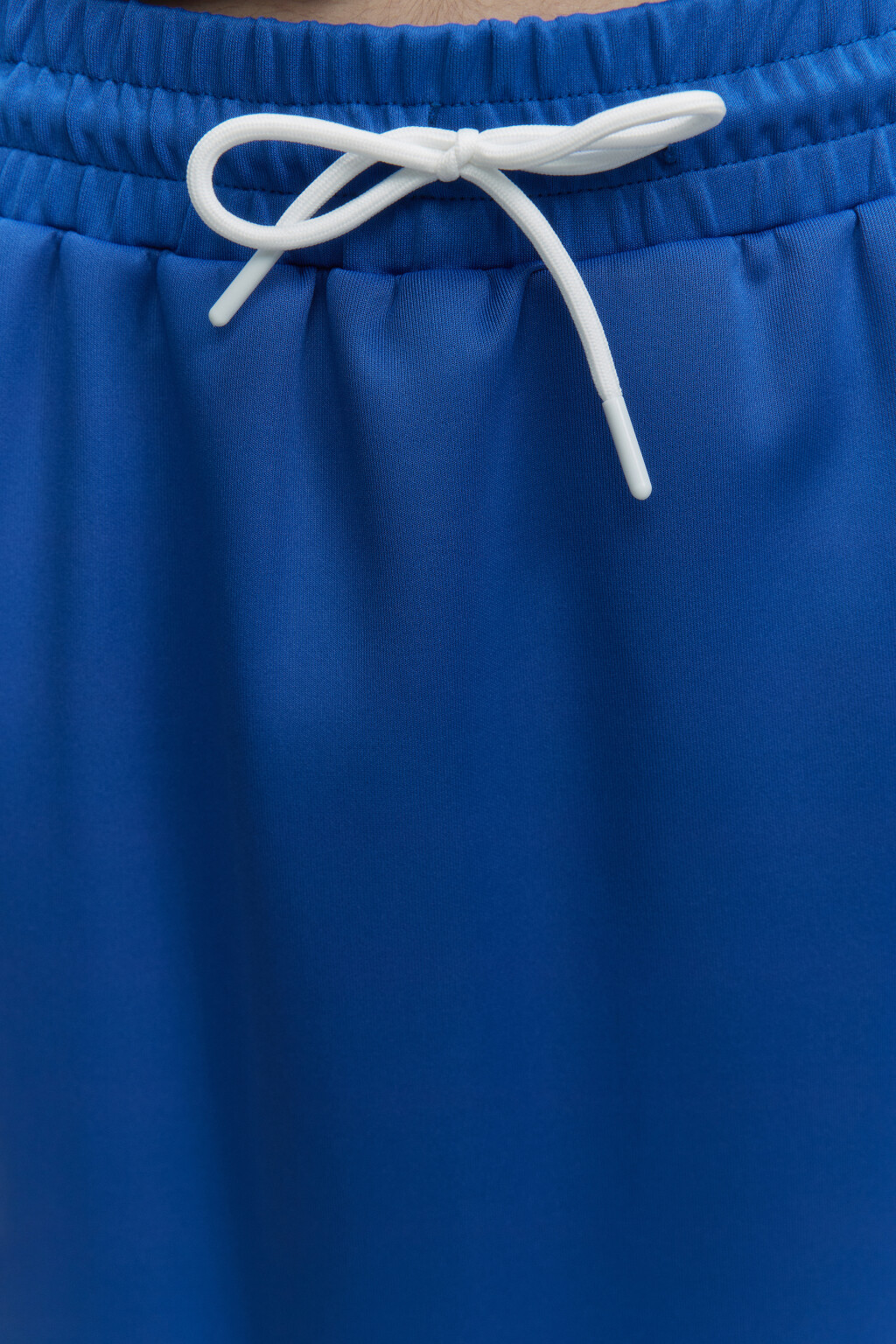 Юбка макси прямая трикотажная с разрезом и лампасами - цвет синий - 6